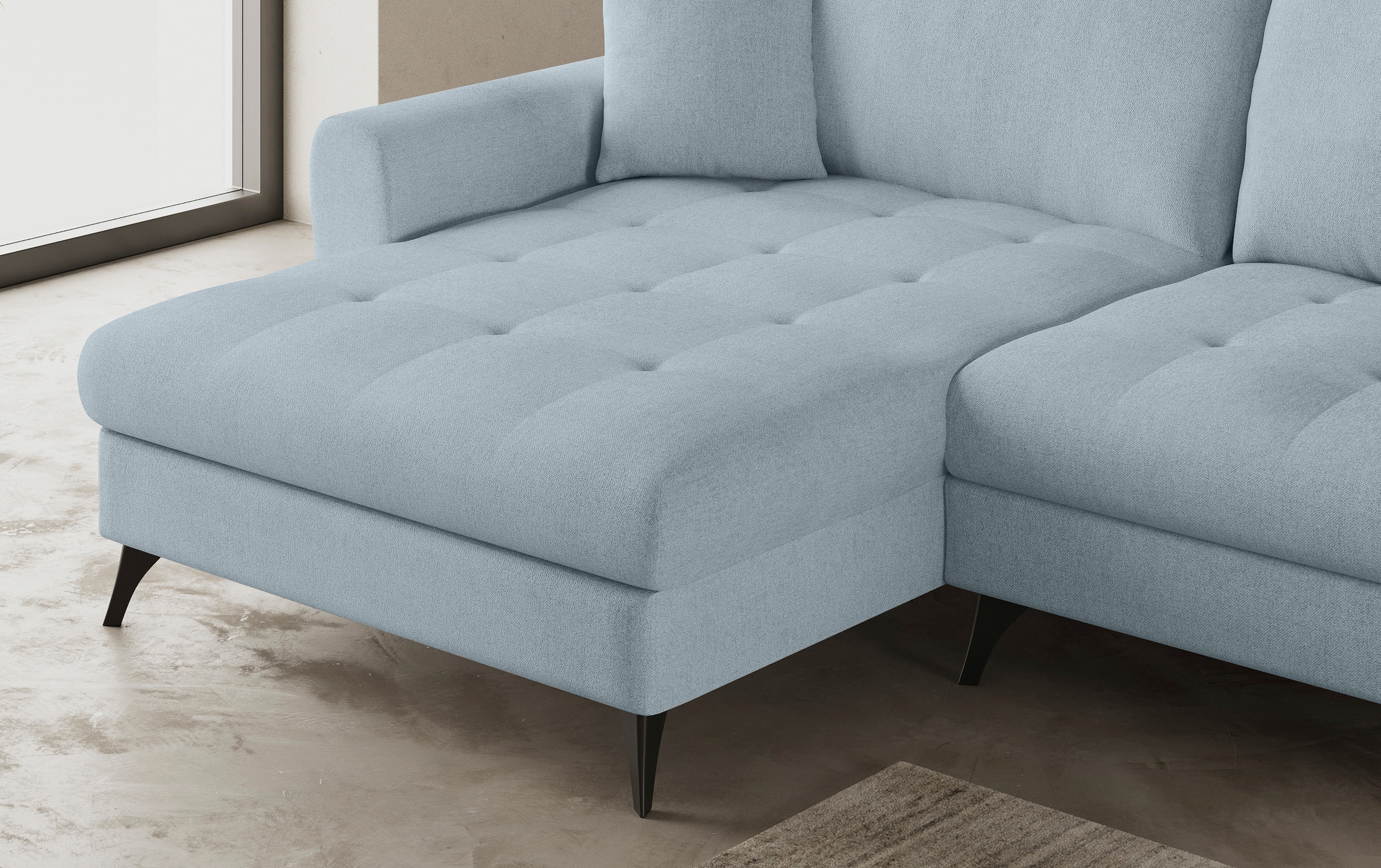 Mr. Couch Ecksofa »Blackburn II L-Form«, Wahlweise mit Kaltschaumpolsterung bis 140 kg belastbar