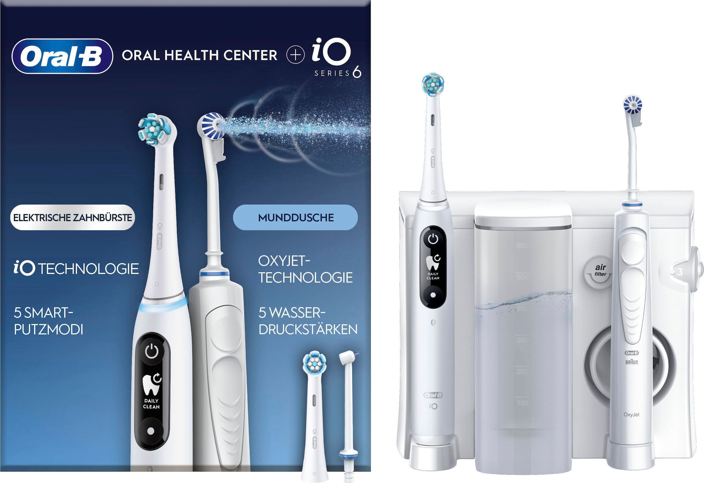 Oral-B Munddusche »Oral Health Center«, mit iO Series 6 elektrische Zahnbür günstig online kaufen