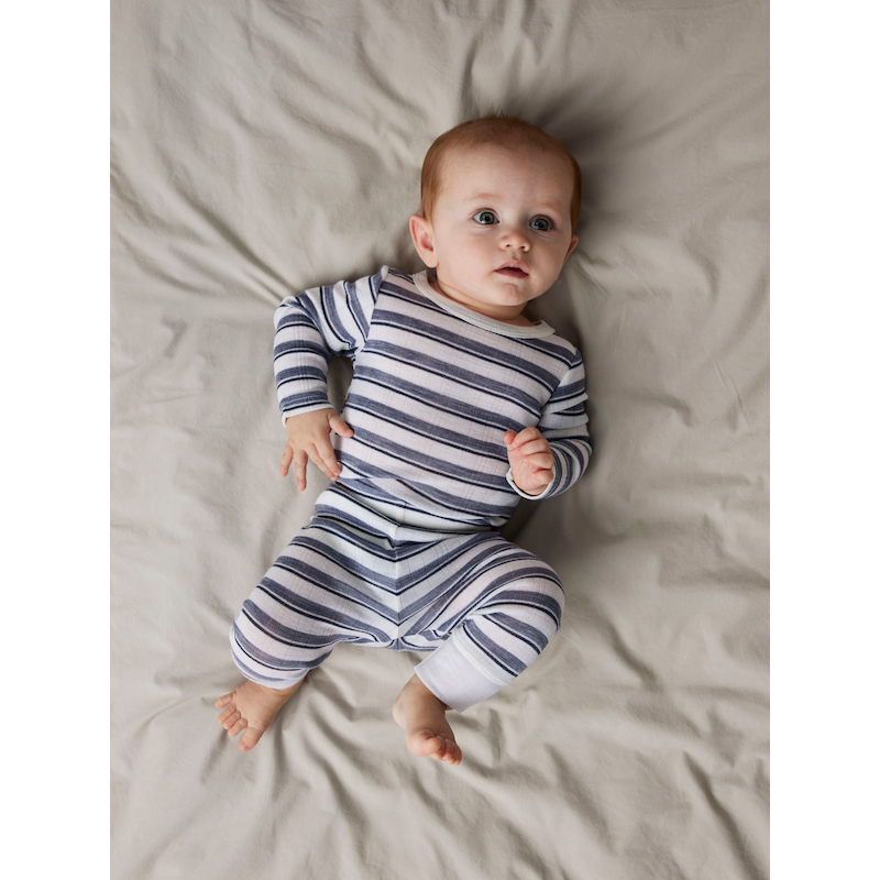 NAME IT Leggings »NBMWANG WOOL NEEDLE LONGJOHN NOOS« Folkstone Gray Stripes:Snow white 86 - N-Gr N-Gr 86 Leggings von Name it für Babys