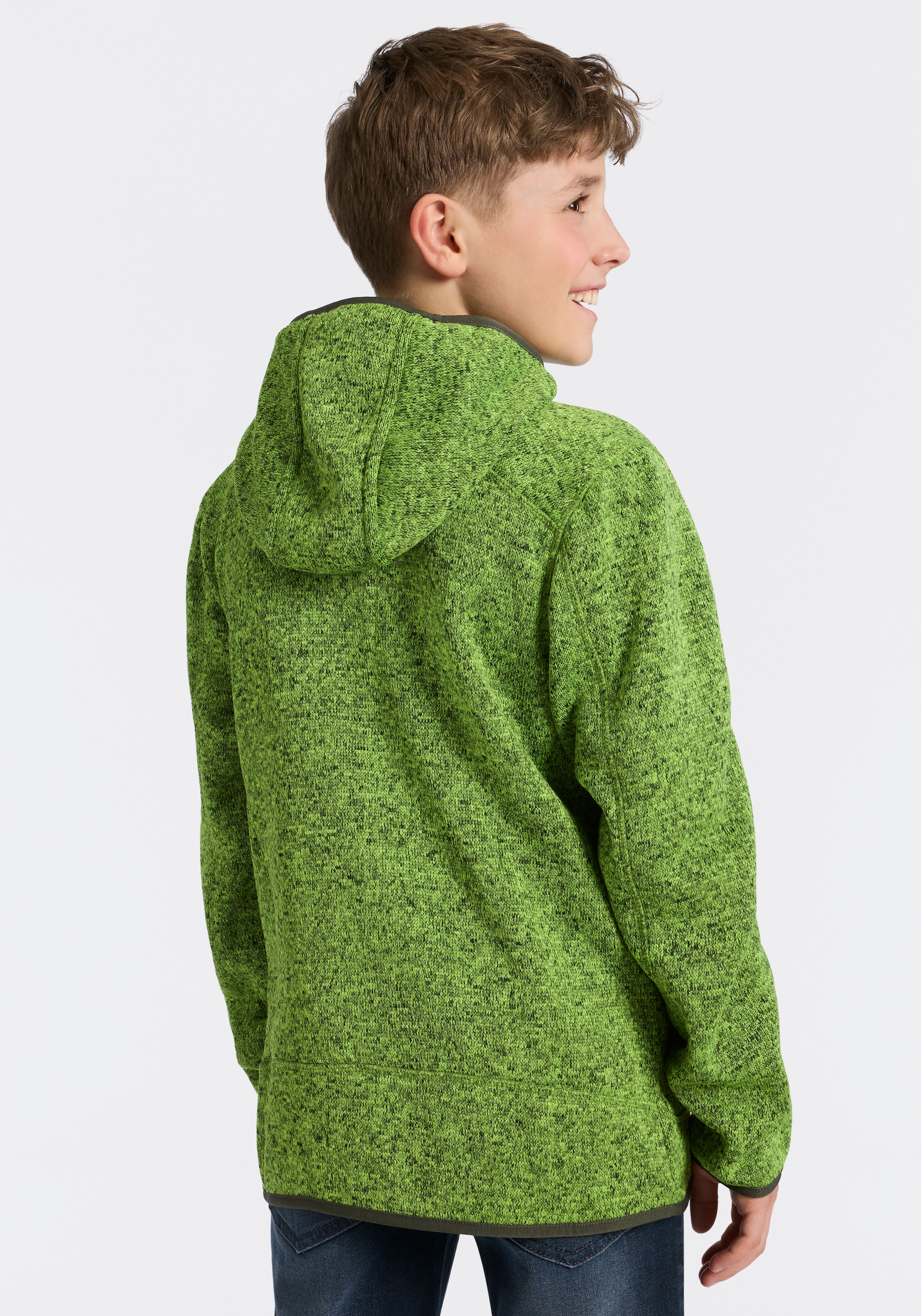 CMP Strickfleecejacke »KID JACKET FIXED HOOD« mit Kapuze wasserabweisend, windabweisend, mit Kapuze, wärmeisolierend