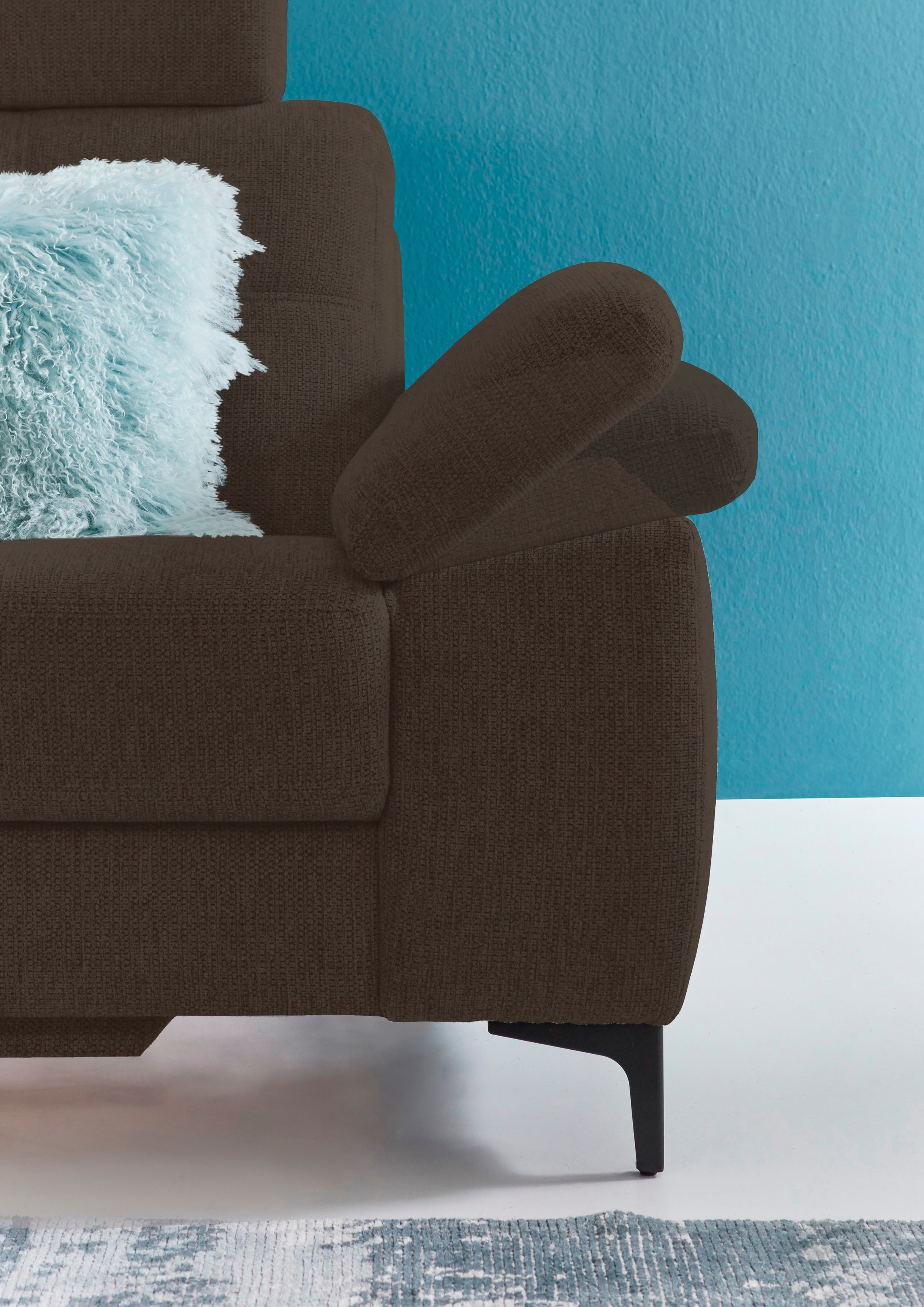 3C Carina Ecksofa »Burnaby bequem und modern, L-Form«, 2 Kopfstützen, optional mit Schlaf- und motorischer Relaxfunktion
