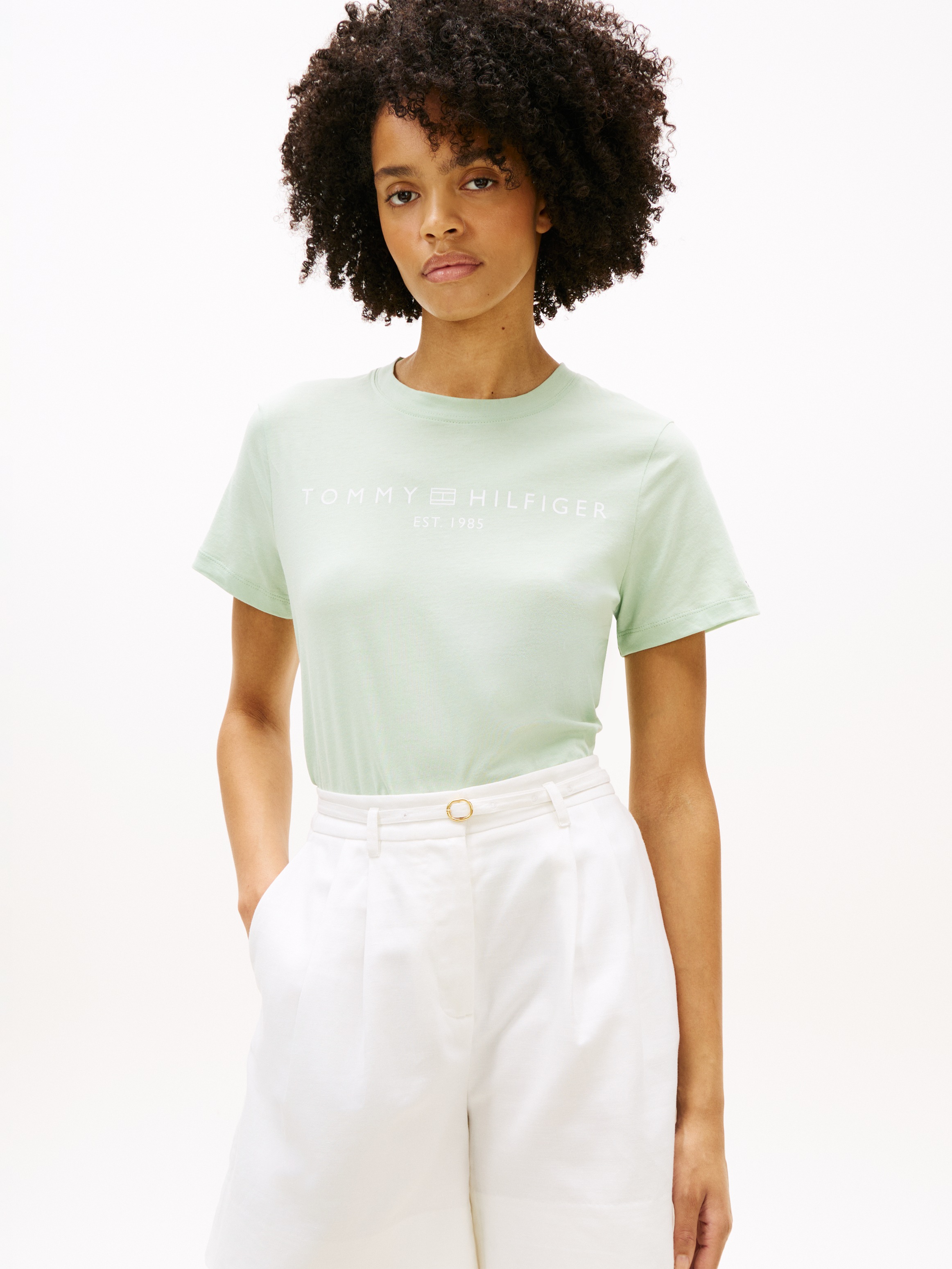 Tommy Hilfiger Kurzarmshirt »REG CORP LOGO C-NK SS« Baumwolle