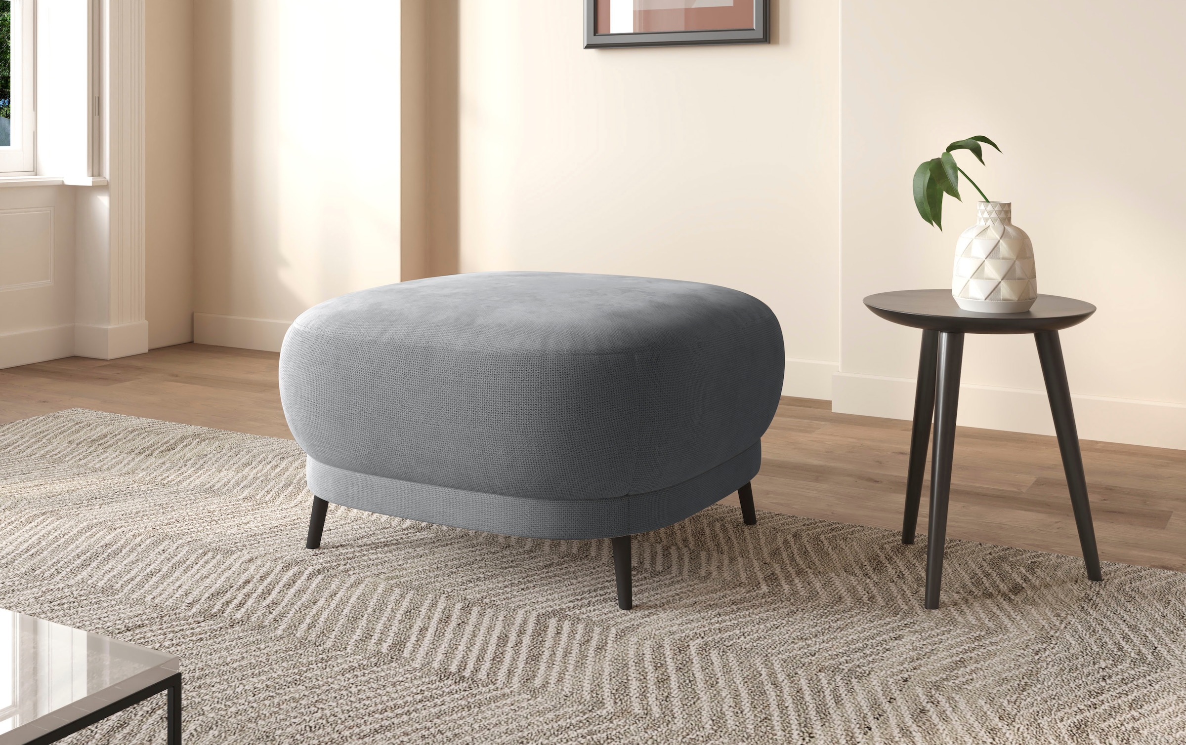 sit&more Polsterhocker »Blues«, mit Metallfüßen, schwarz-matt
