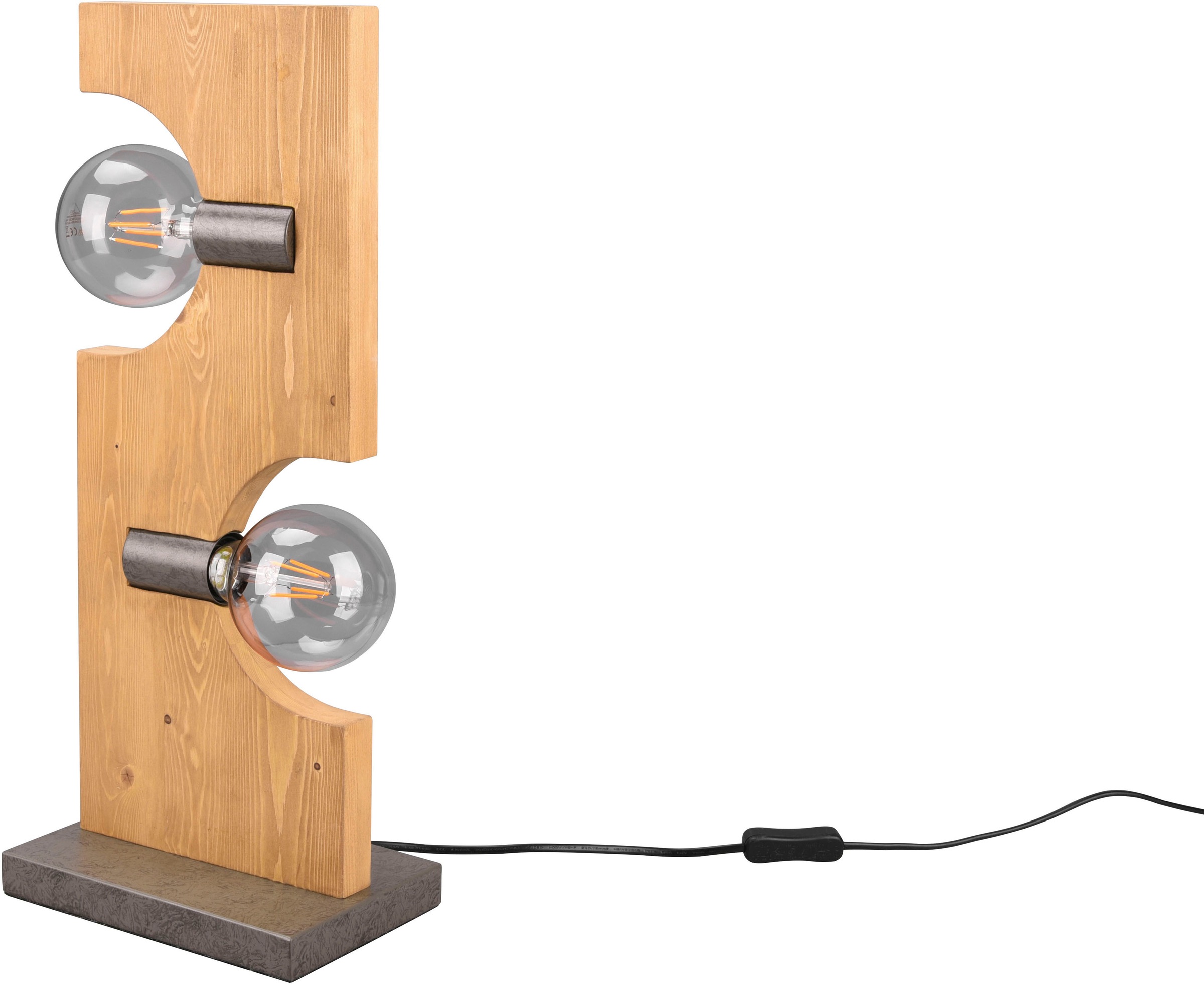 2 kaufen naturbelassen max Schnurschalter, »Tailor«, 2xE27 Schreibtischlampe flammig-flammig, Leuchten online TRIO 10W, exkl. Tischleuchte Holz