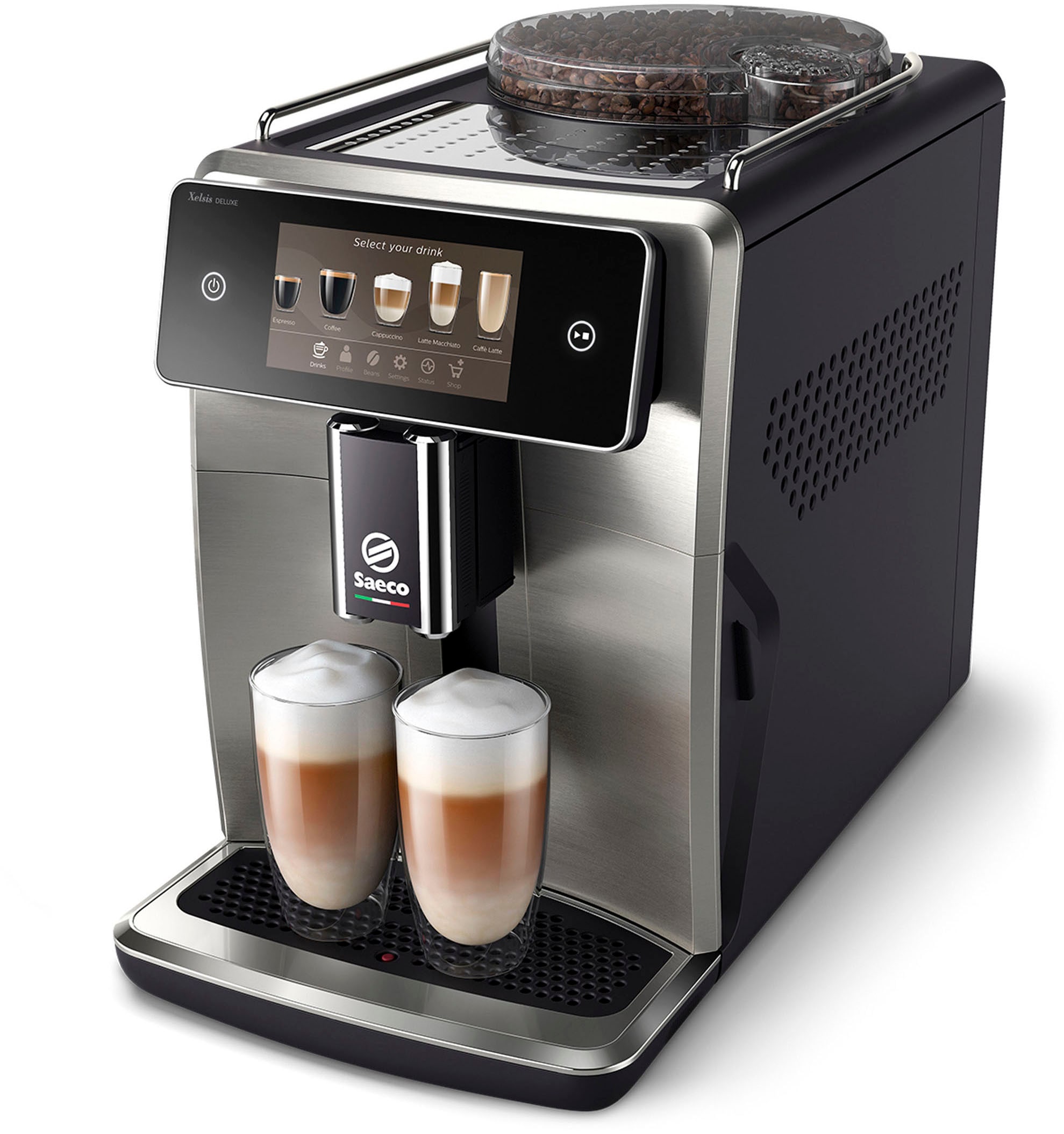 Saeco Kaffeevollautomat »SM8785/00 Saeco Xelsis Deluxe, 22 Kaffeespezialitäten« 8 Benutzerprofilen und 5" Touchscreen