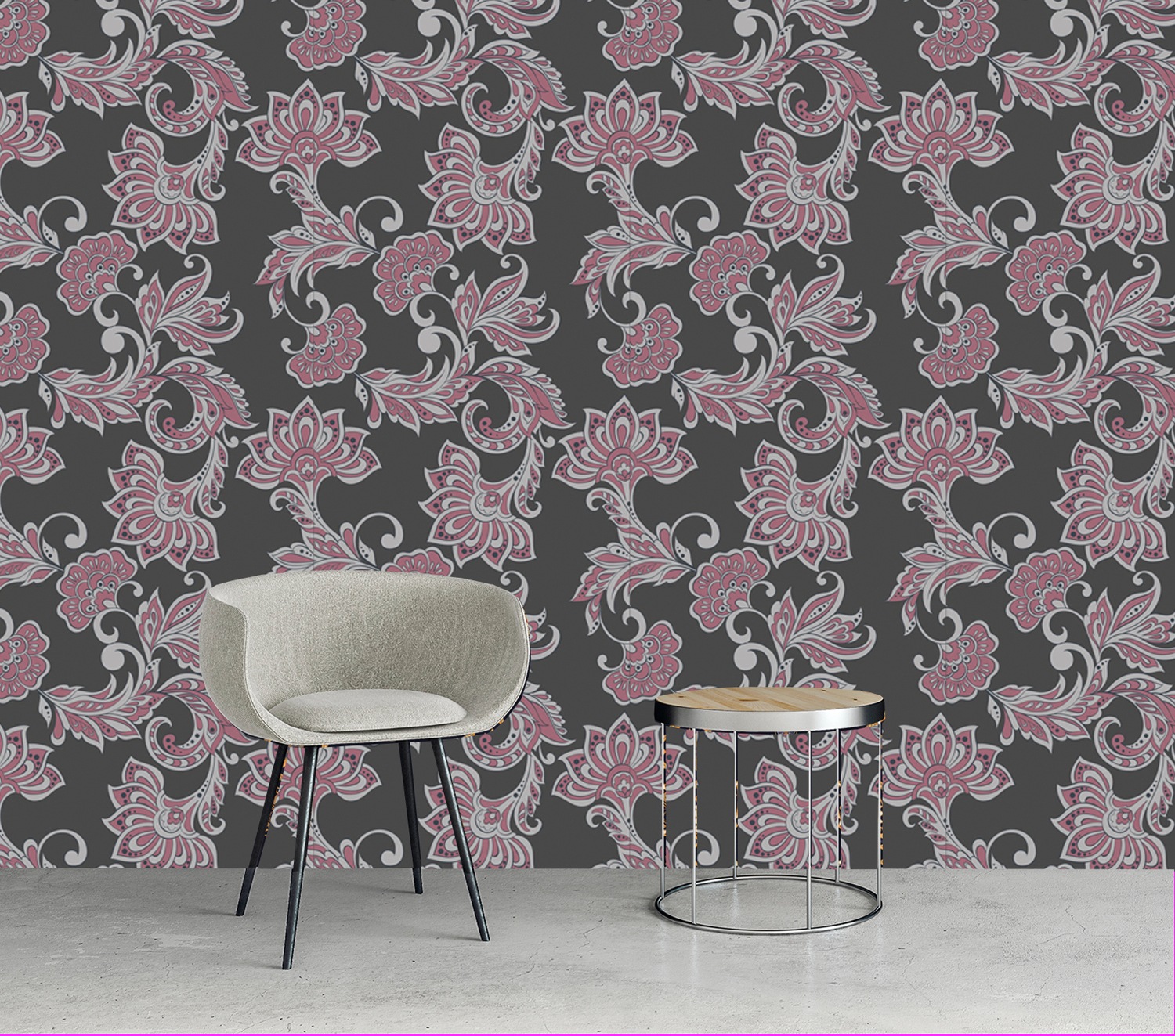 queence Vinyltapete »Shayne« Motiv   bedruckt   botanisch   floral   gemust günstig online kaufen