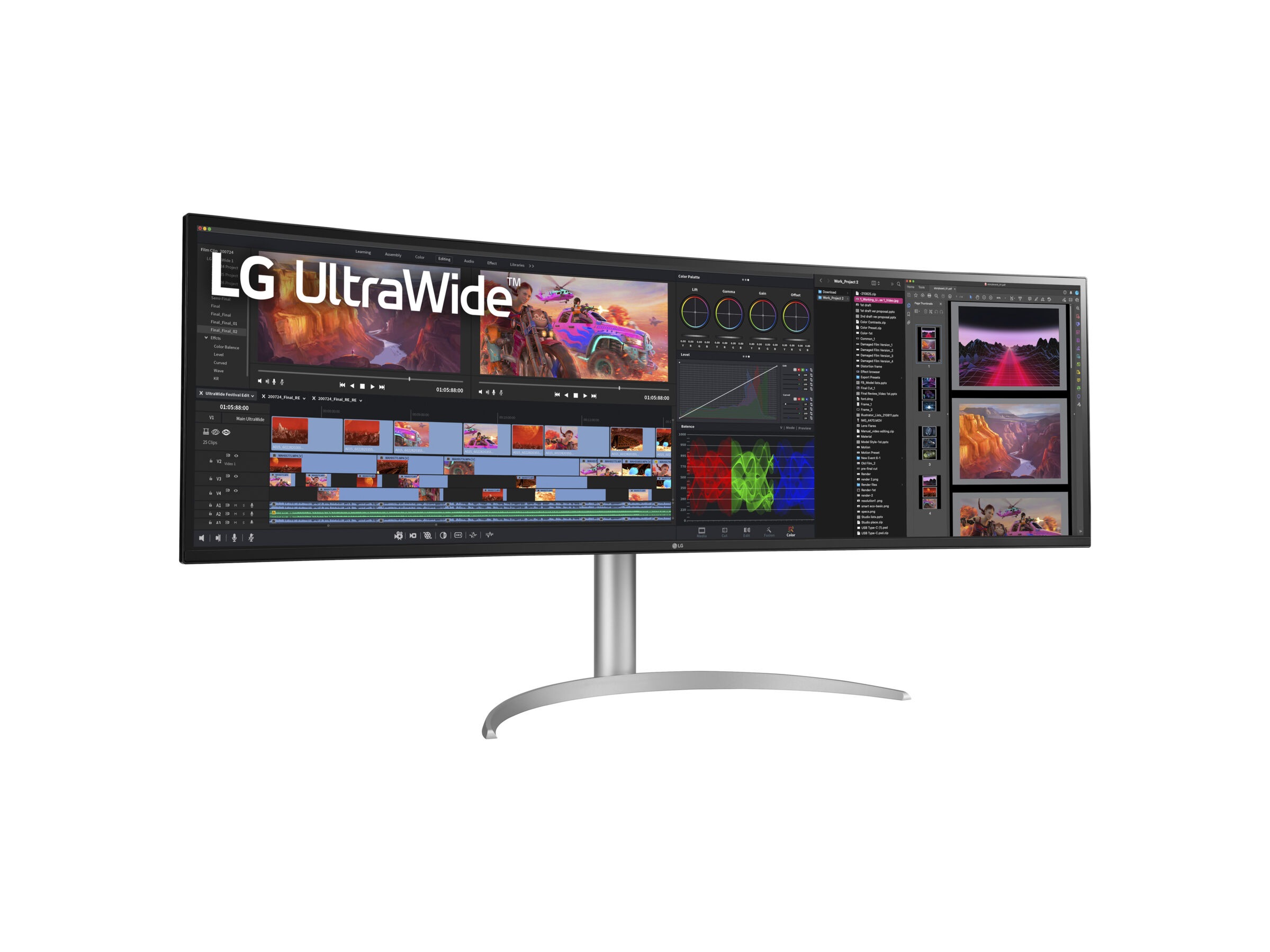 LG LED-Monitor »49WQ95C-W«, 124 cm/49 Zoll, 5120 x 1440 px, DQHD, 5 ms Reaktionszeit, 144 Hz
