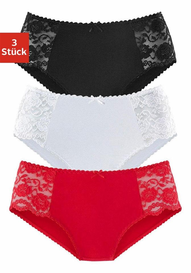 petite fleur Hüftslip, (Packung, 3 St.), aus elastischer Baumwoll-Qualität