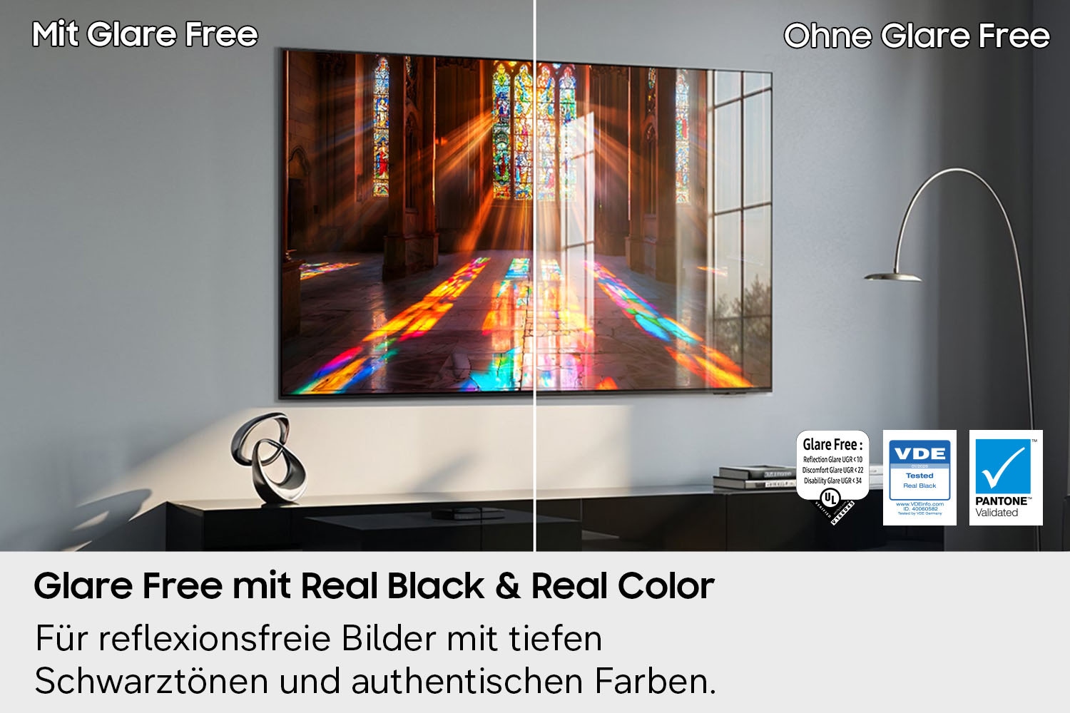 Samsung OLED-Fernseher »GQ55S99HAT« 138 cm/55 ″ Smart-TV Antireflexion mit Glare Free, Art Mode, DolbyAtmos, Design Wandmontage