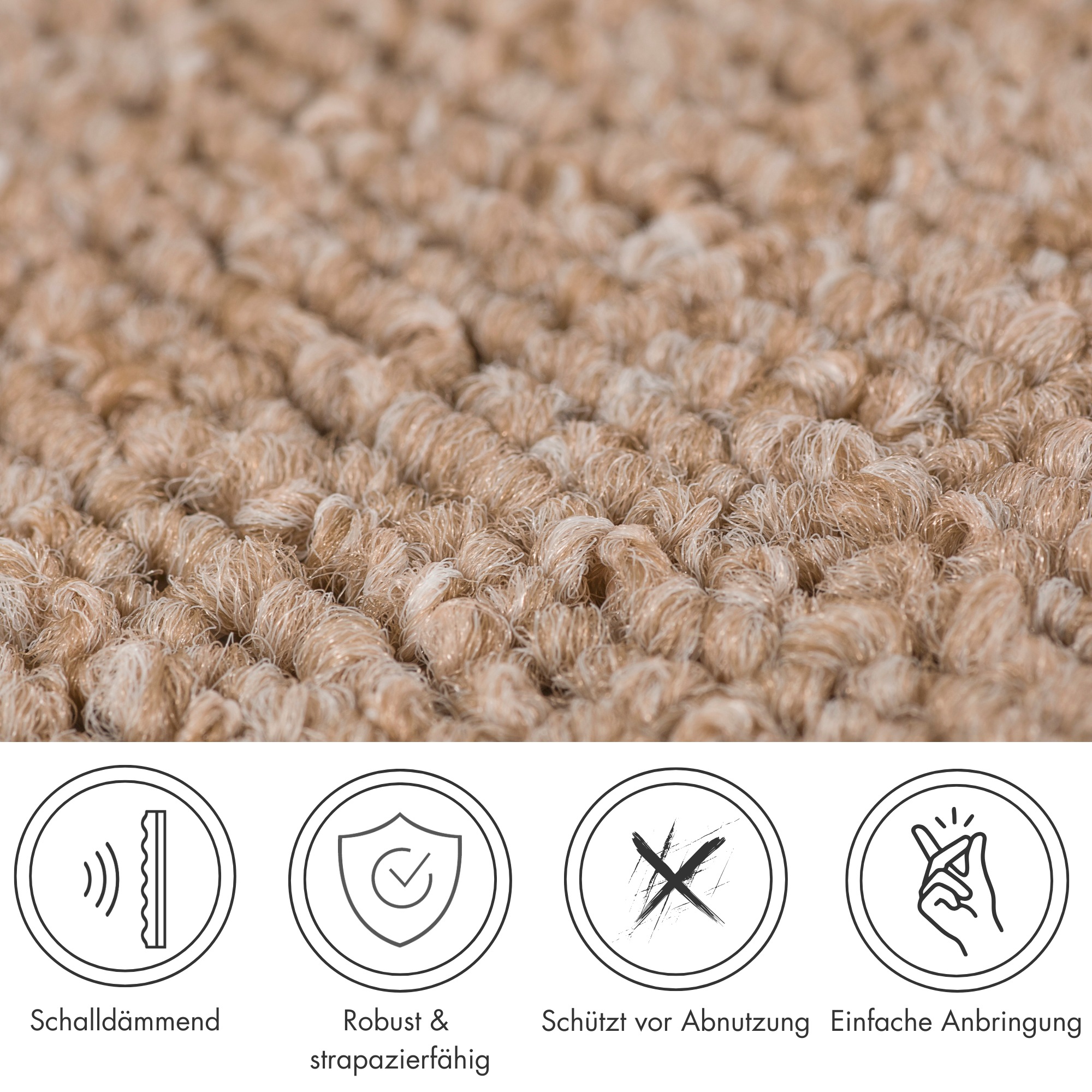 Andiamo Stufenmatte »Bob, Made in Poland« halbrund 4,5 mm Höhe melierte Schlinge, selbstklebend, Set mit 2 Stück oder 15 Stück