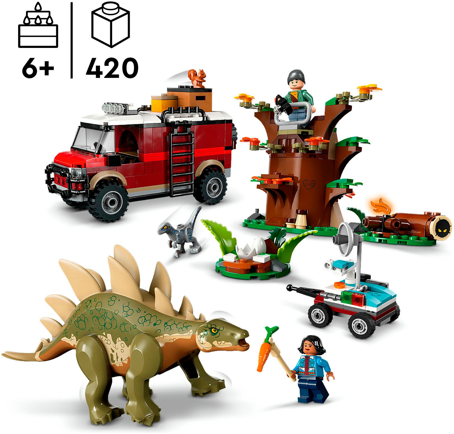 LEGO® Konstruktionsspielsteine »Dinosaurier-Missionen: Entdeckung des Stegosaurus (76965)«, (420 St.), LEGO Jurassic World; Made in Europe