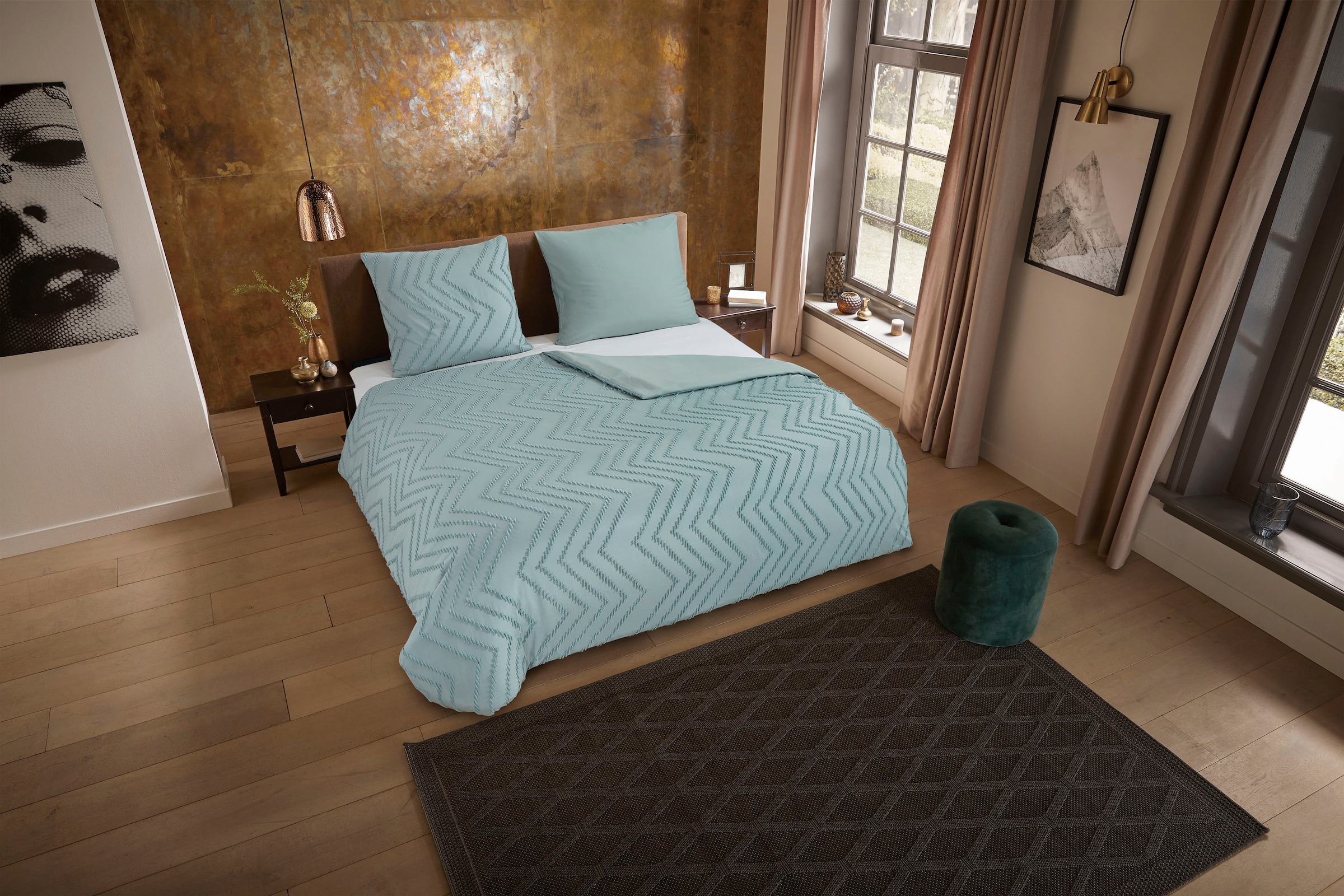 PURE luxury collection Bettwäsche Zigzag, Microfaser, günstig online kaufen
