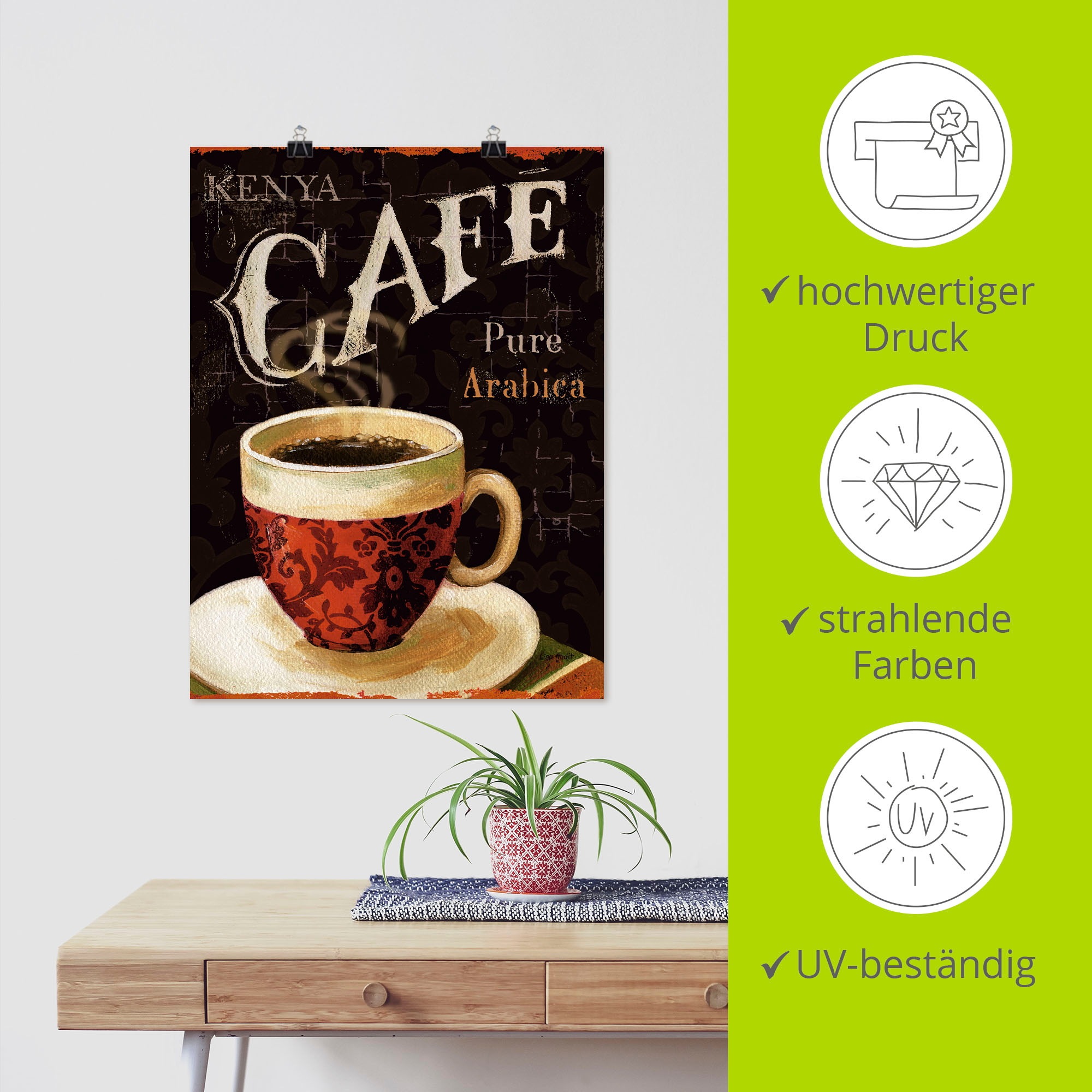 Artland Wandbild »Heutiger Kaffee I«, Getränke, (1 St.), als Leinwandbild, Poster in verschied. Größen