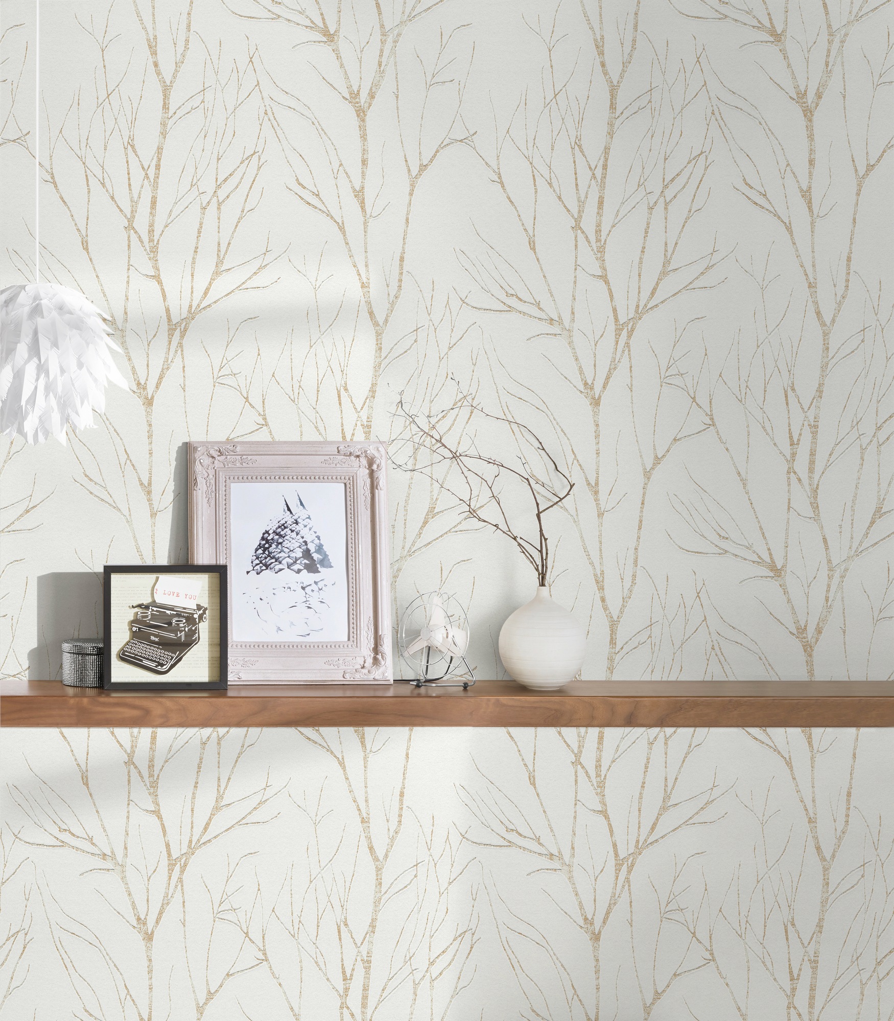 A.S. Création Vliestapete »Attractive 2 Tapete Äste«, matt-gemustert-neutral, Waldtapete Äste Baumtapete strukturiert Tapeten Flur Design Wandtapete
