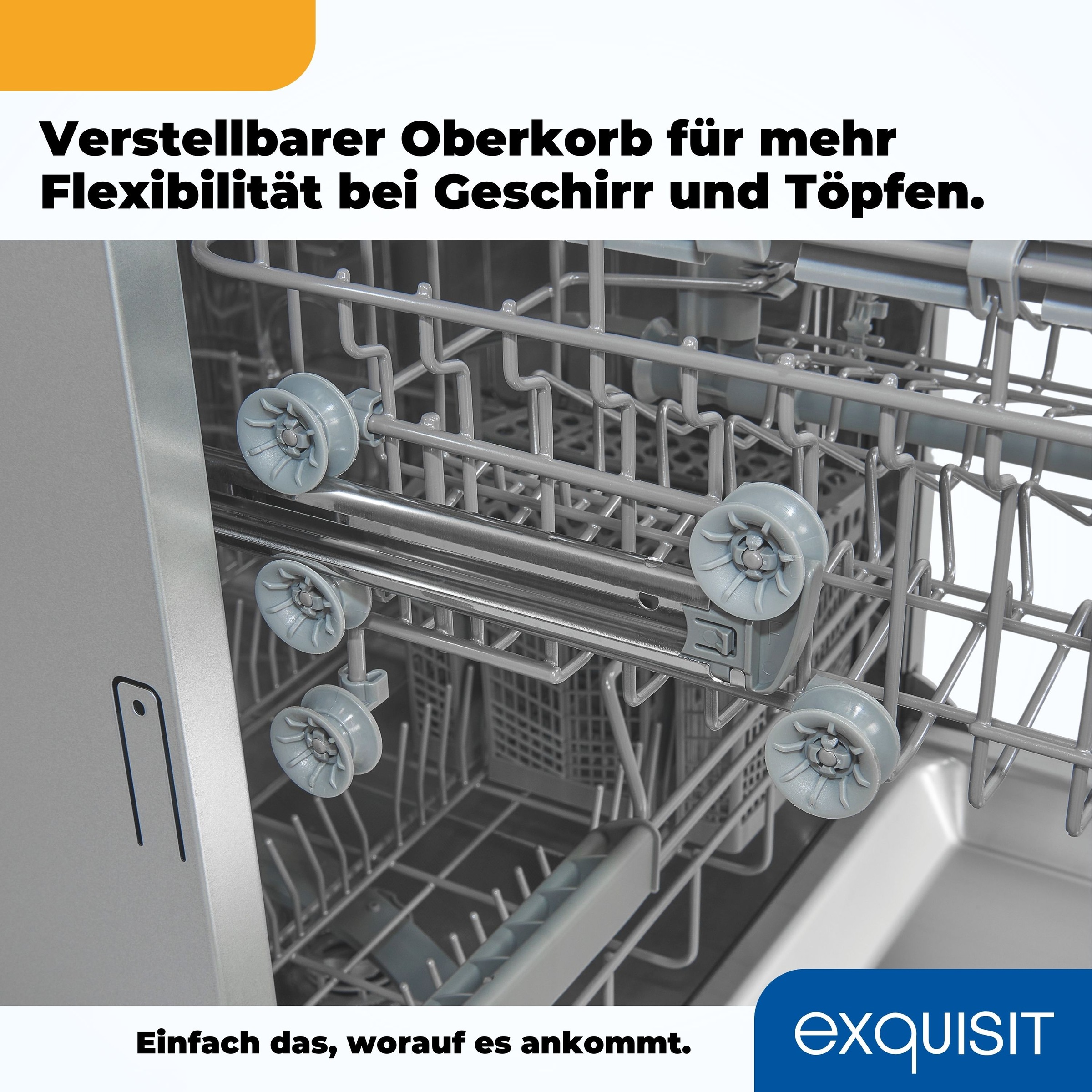 exquisit vollintegrierbarer Geschirrspüler »EGSP2113-E-030E silber«, 13 Maßgedecke