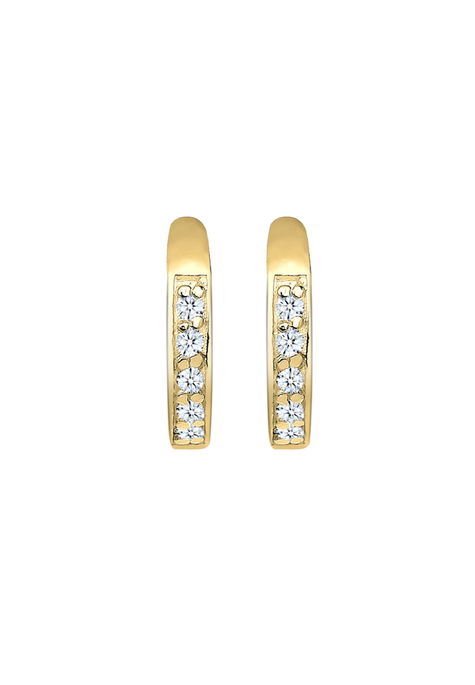 Elli DIAMONDS Paar Creolen »Creolen Diamant Weiß Brillantschliff (0.05 ct) 375 Gelbgold«