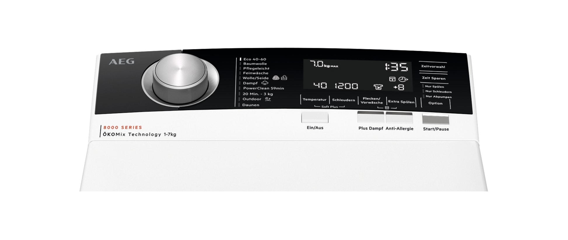 AEG Waschmaschine Toplader 8000 PowerCare® »LTR8A80370« 6 kg 1300 U/min PowerClean: Vollständige Fleckenentfernung in 59 Min. bei nur 30 °C