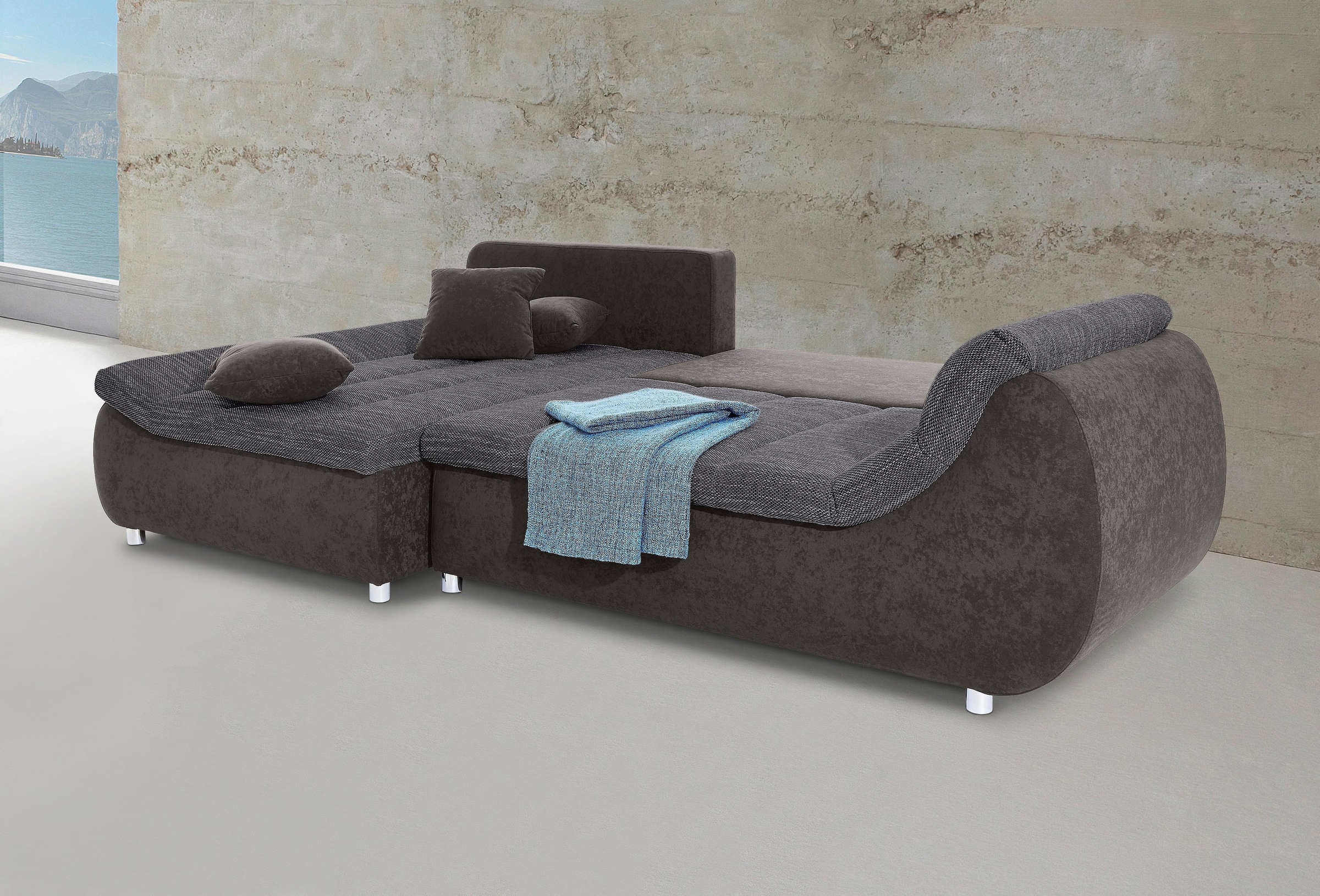 INOSIGN Ecksofa »Imola elegant und bequem, aktuelle Steppung im Sitz, L-For günstig online kaufen