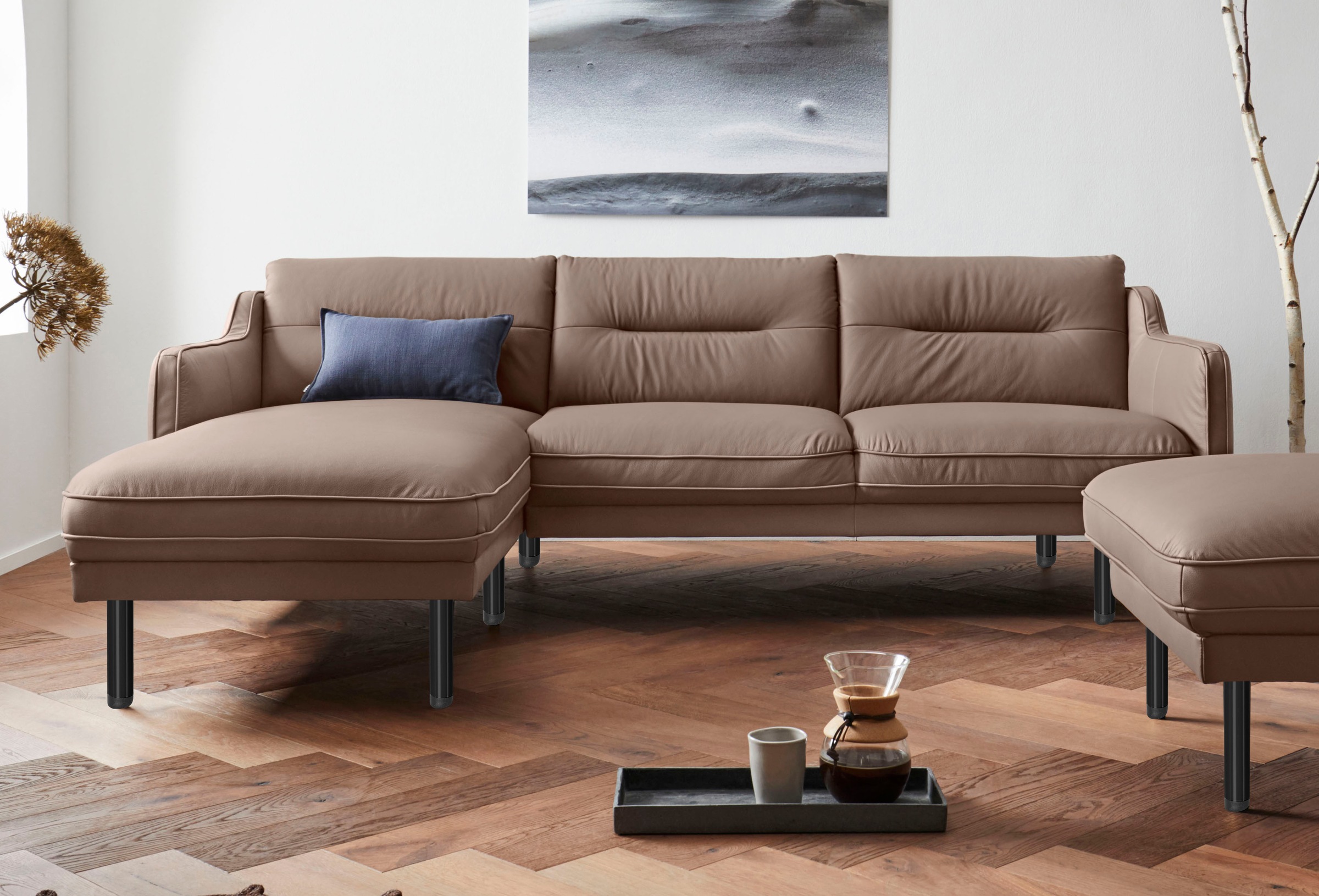 Home affaire Ecksofa »Nordfyn L-Form« edles Design in 3 Bezugsqualitäten, D günstig online kaufen