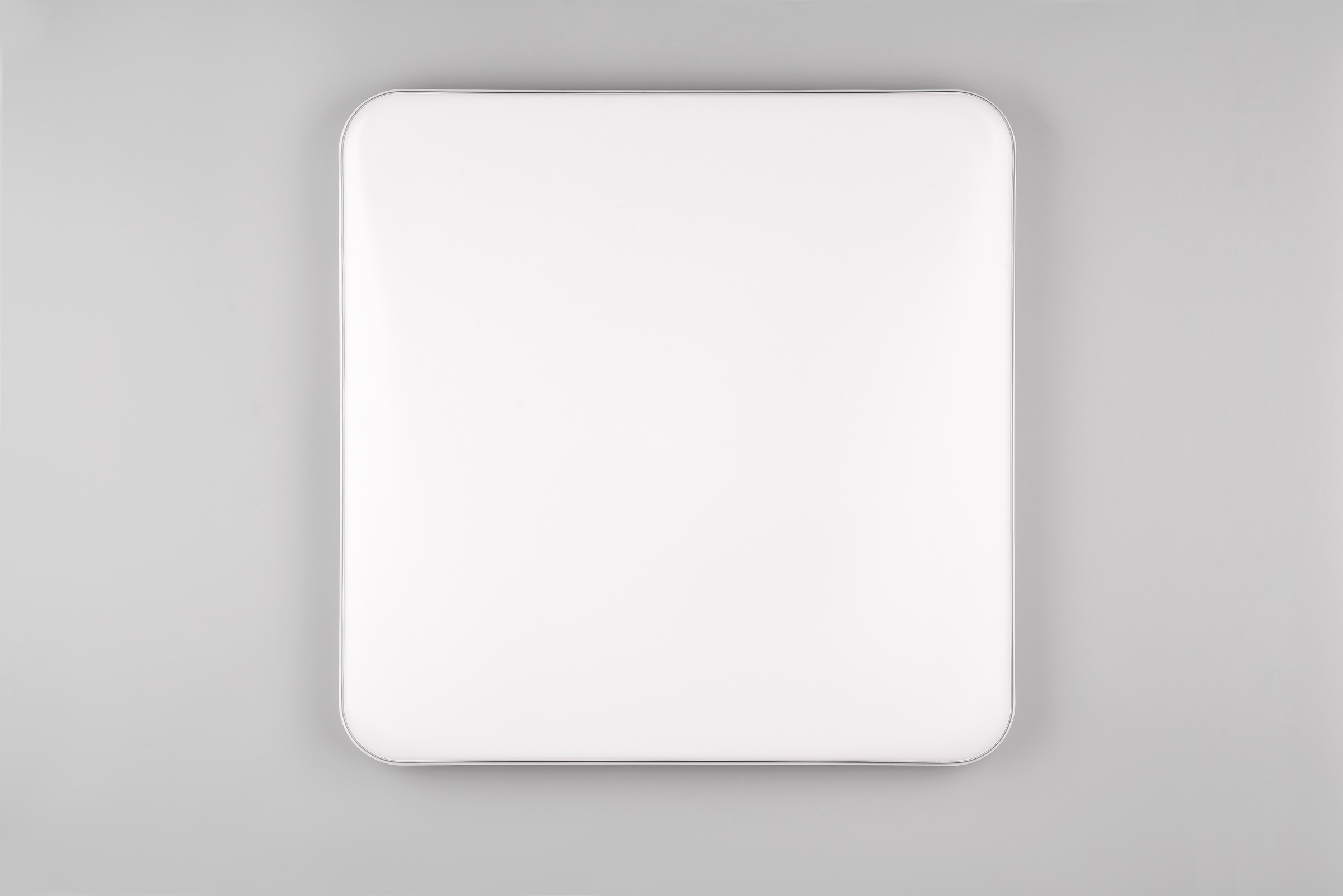 REALITY Leuchten LED Deckenleuchte »BLANCA, elegant schlichte weiße LED Deckenlampe, 53x53 cm, warmweiß«, 1 flammig, Leuchtmittel LED-Board | LED fest integriert, 3-Stufen dimmbar über Wandschalter, Deckenlampe für Büro Flur Treppe