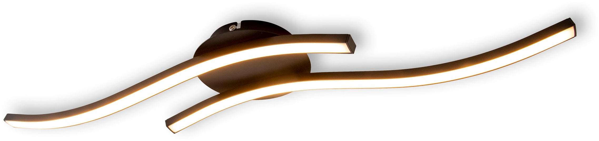 näve LED Deckenleuchte »Onda«, 2 flammig, Leuchtmittel LED-Modul | LED fest integriert, Deckenlampe, Wandleuchte warmweiß, L: 65cm, 12W, schwarz-matt, IP20