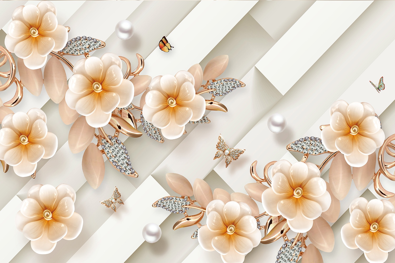queence Leinwandbild »Chiara«, Blumen-Blumenbilder-Kunst-klassische Fantasi günstig online kaufen