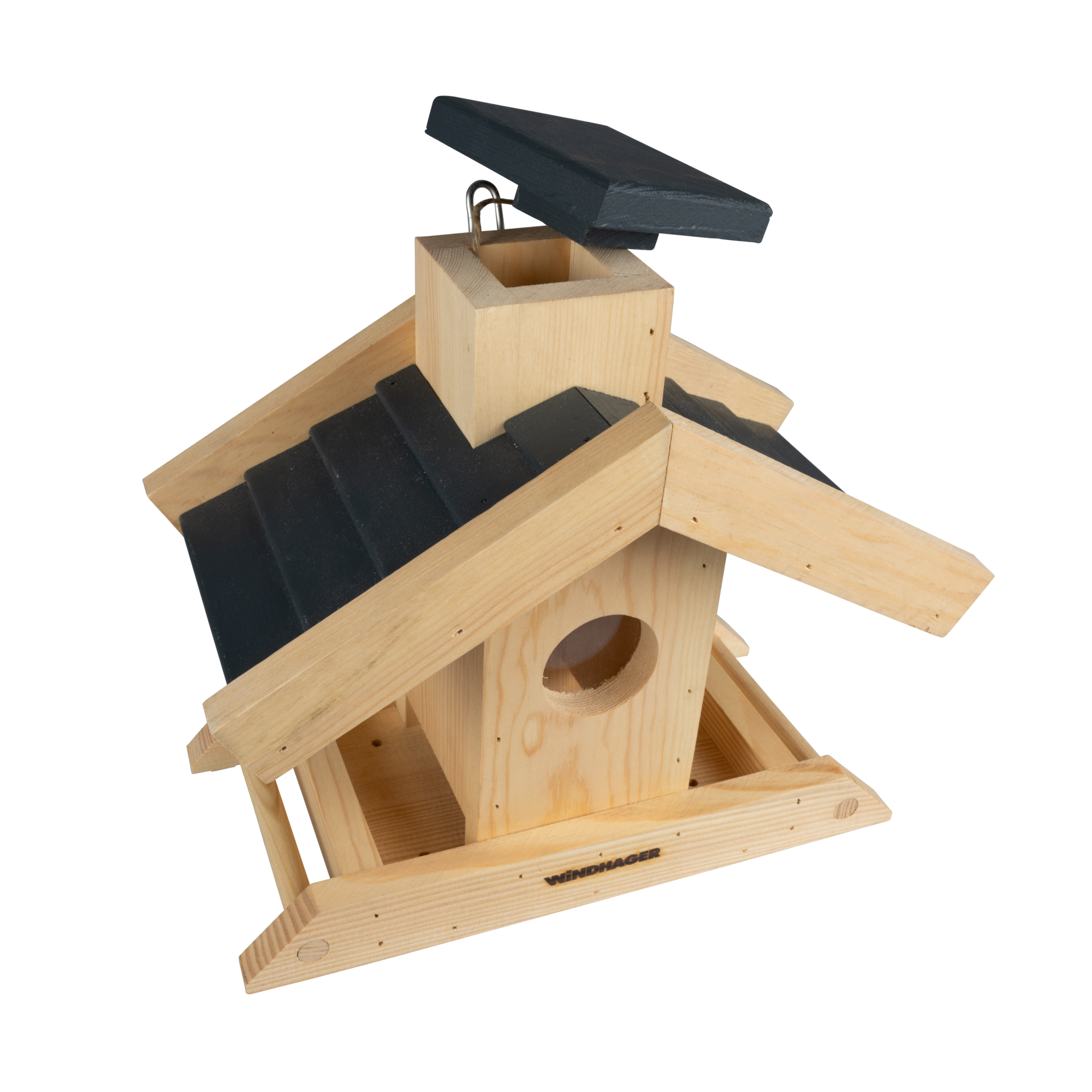 Windhager Vogelhaus »Finca, Futterspender aus Kiefernholz« Futterstation mit Sitzstangen, Füllvolumen ca. 1,25 Liter