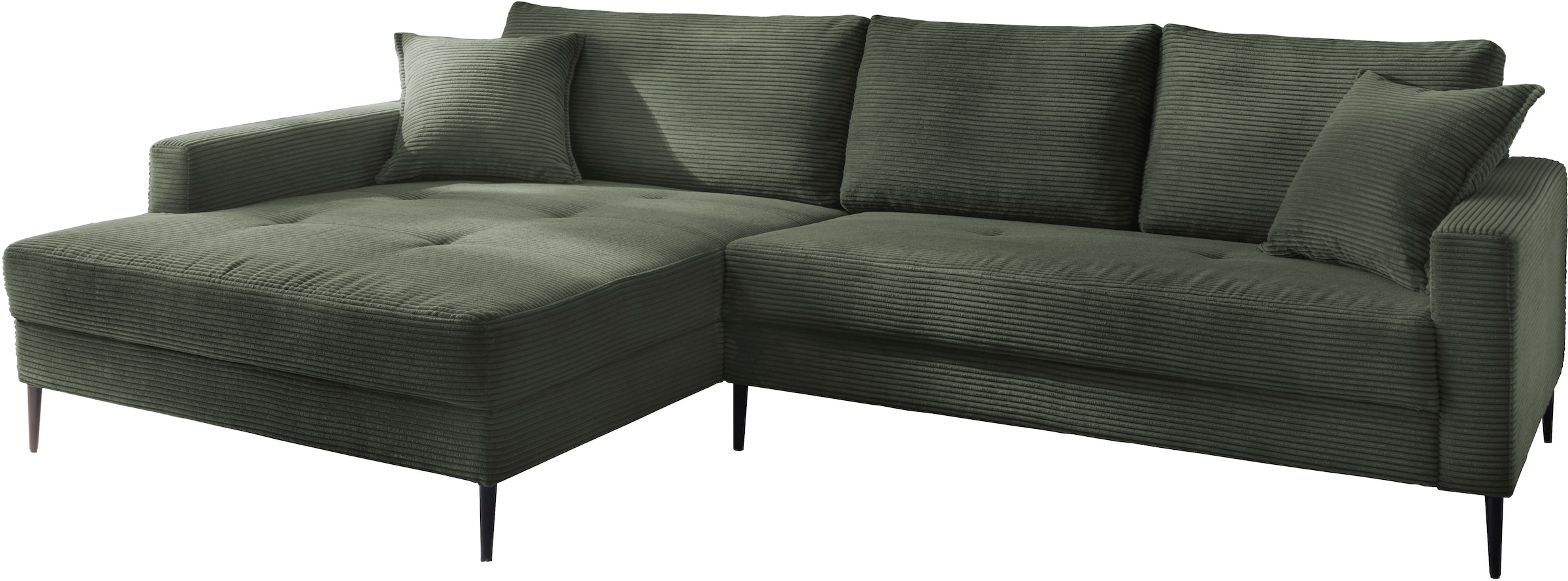 Trends by HG Ecksofa »Summer L-Form«, in Cord-Stoff mit Metallfuß