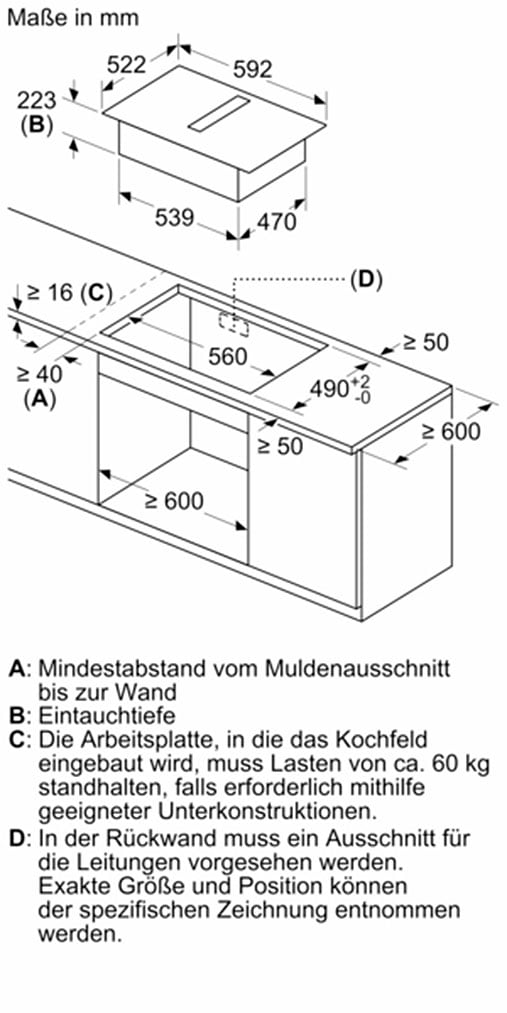 SIEMENS Kochfeld mit Dunstabzug »ED611BS16E«, mit Flachkanal