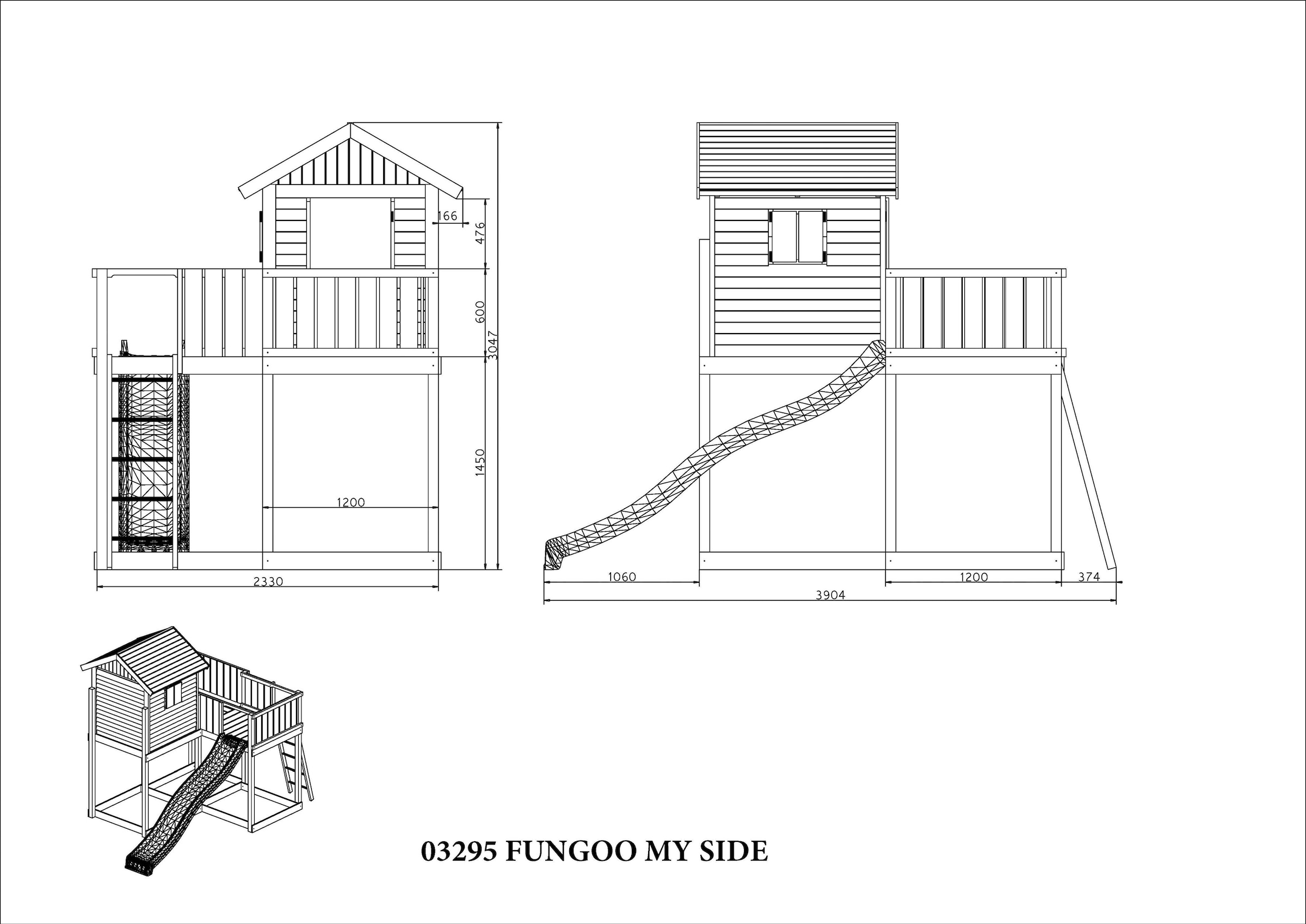 FUNGOO Spielturm »My SIDE«, Spielhaus mit Rutsche