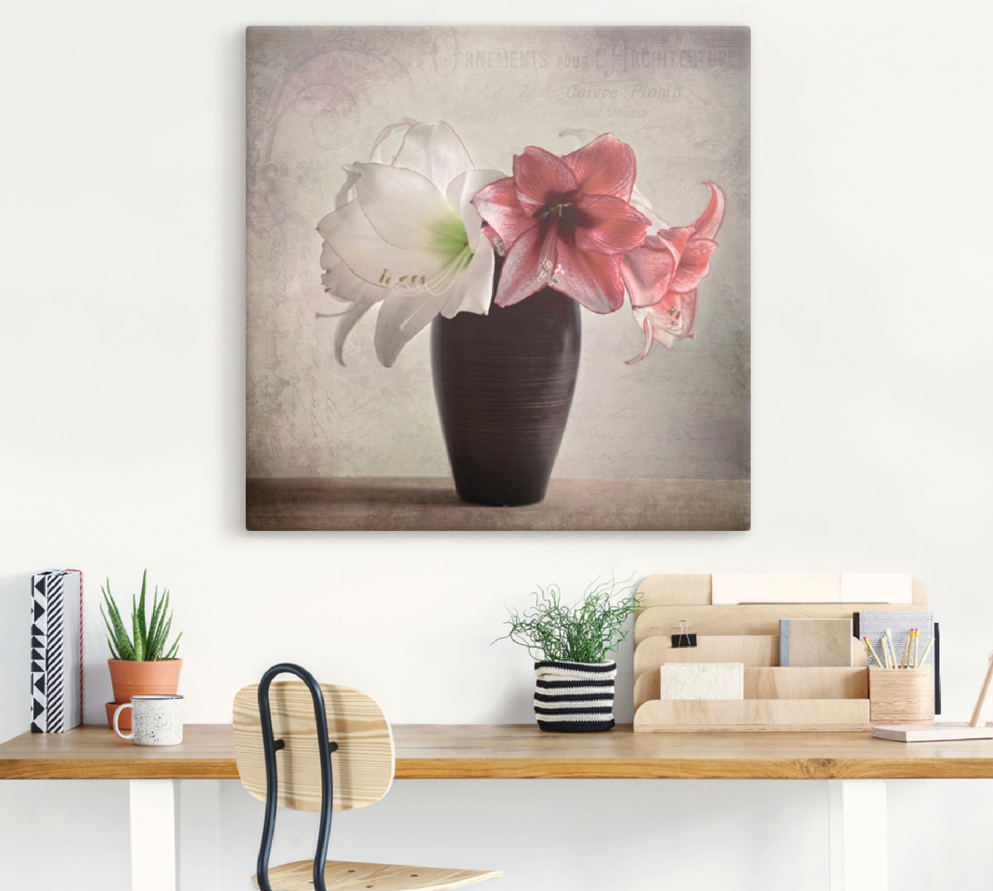 Artland Wandbild »Amaryllis Vintage I«, Blumen, (1 St.), als Alubild, Outdoorbild, Leinwandbild in verschied. Größen