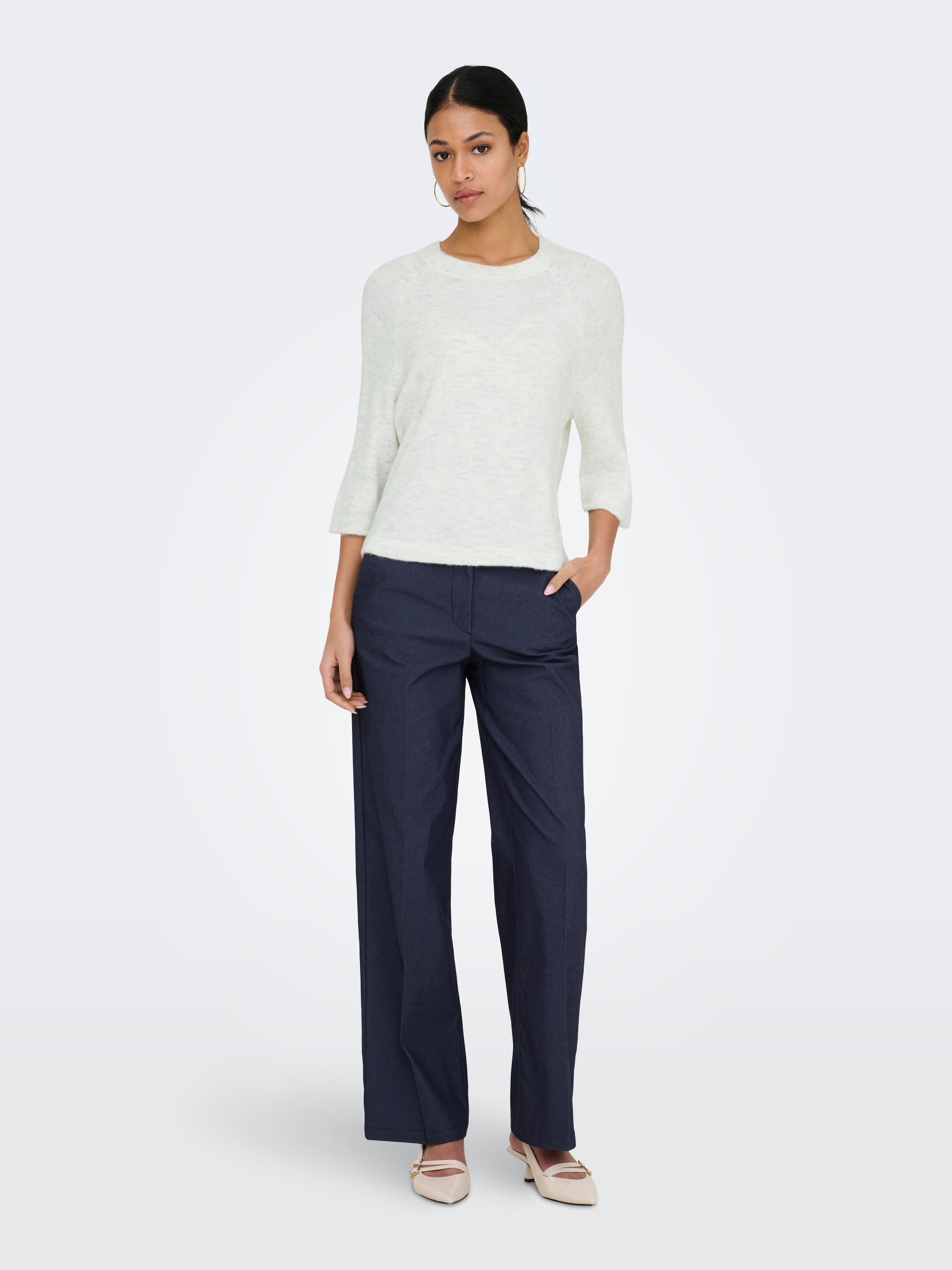 JDY Strickpullover »JDYELANORA 3/4 PULLOVER KNT NOOS« Materialmix, regular fit