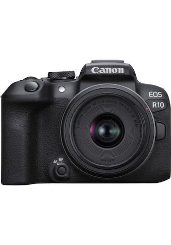 Canon Systemkamera »EOS R10 + RF-S 18-45mm F4.5-6.3 IS STM + Bajonettadapter EF-EOS... kaufen