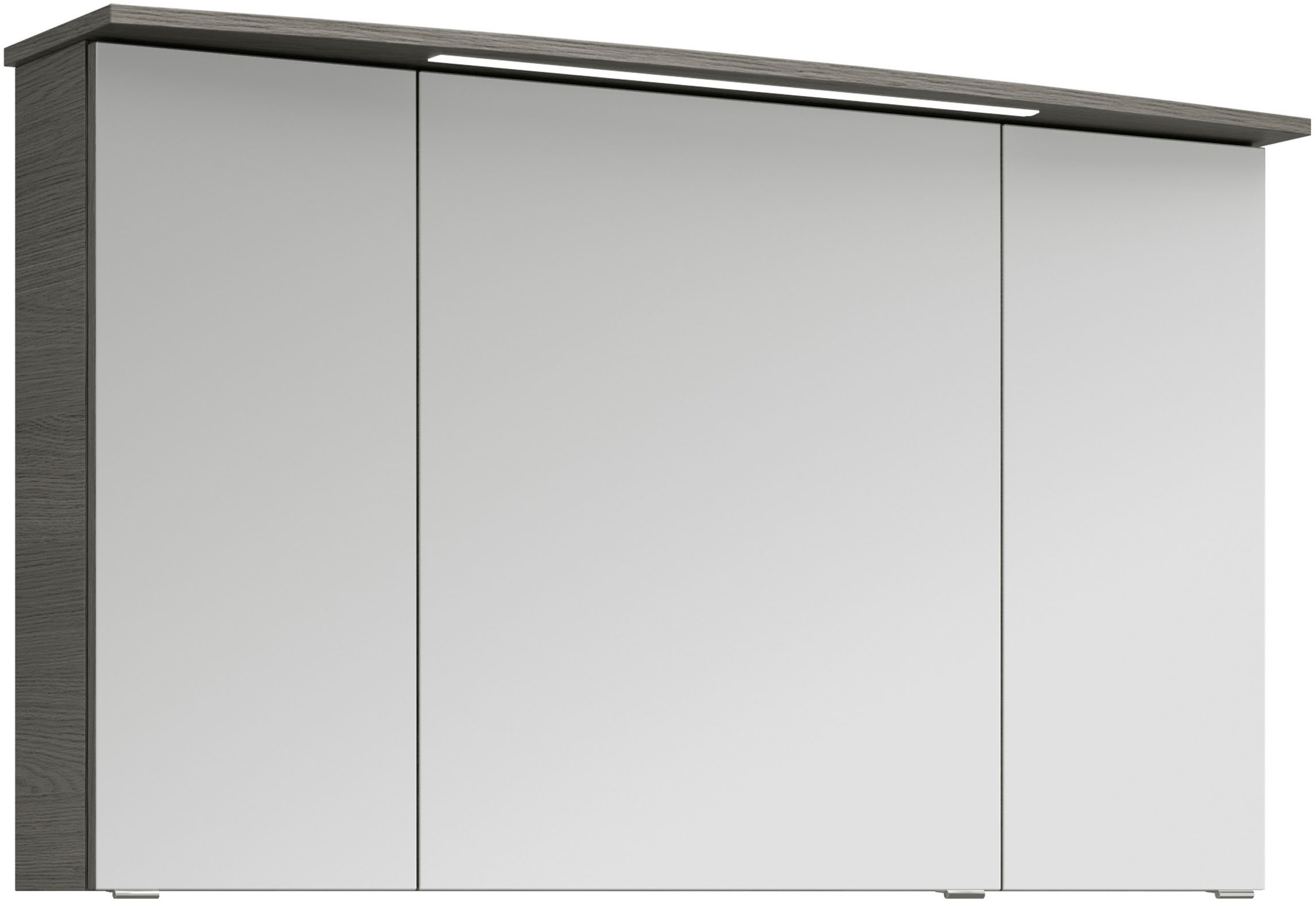 Saphir Badezimmerspiegelschrank »Serie 4010 Badezimmer-Spiegelschrank inkl. LED-Beleuchtung im Kranz«, Badschrank 122 cm breit, 3 Türen, 6 Glas-Einlegeböden, inkl Türdämpfer