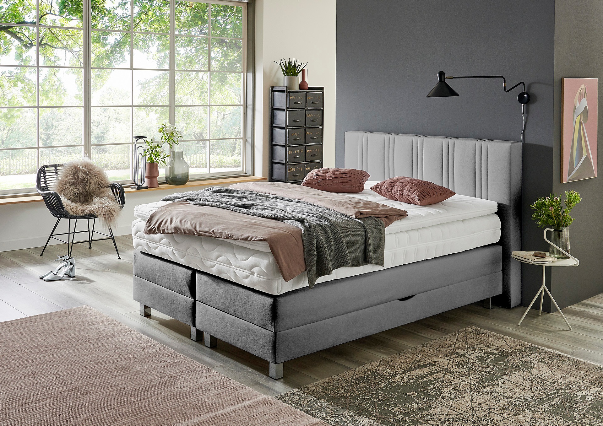 Westfalia Schlafkomfort Boxspringbett wahlweise mit Bettkasten und Topper günstig online kaufen