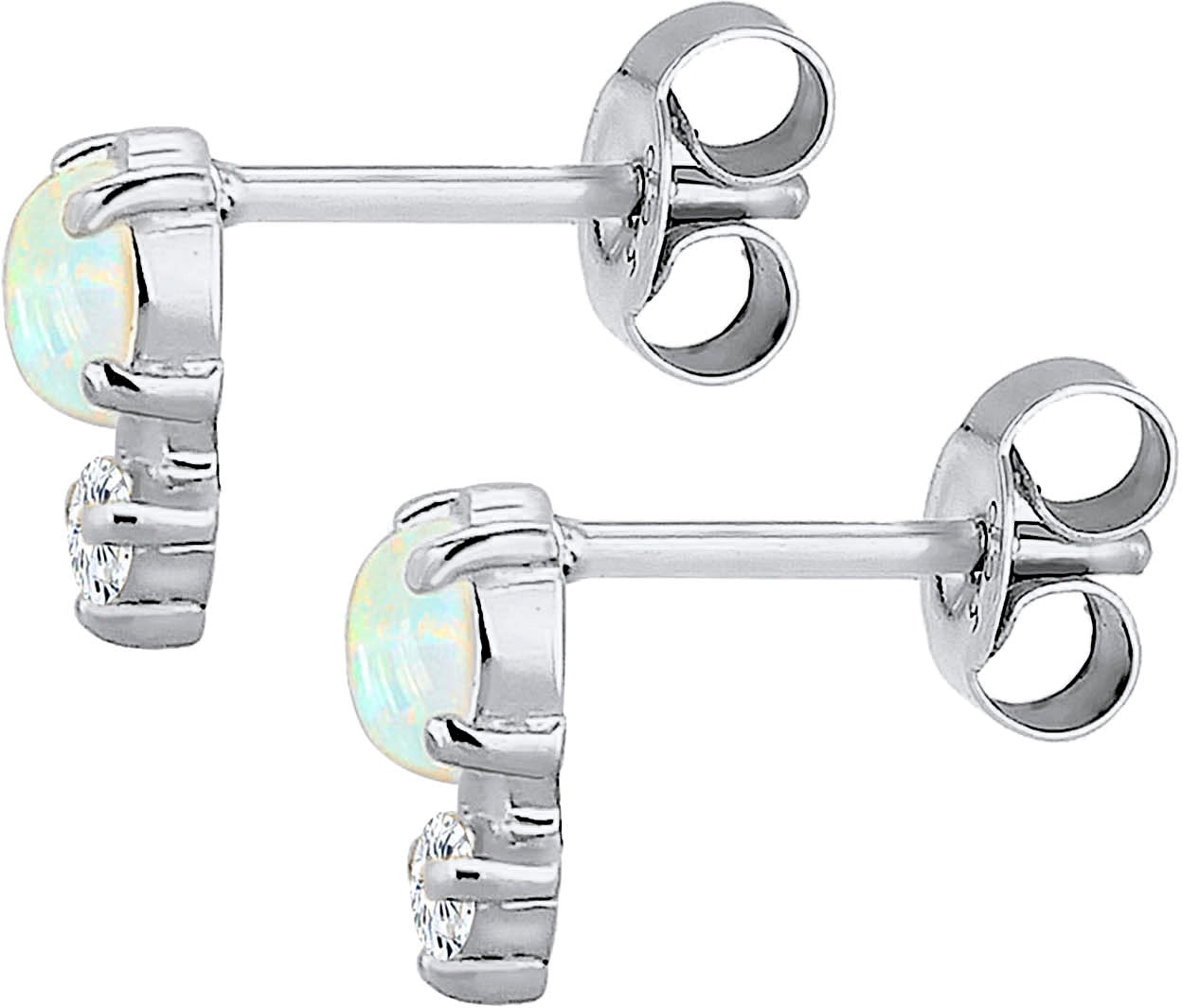 Elli Paar Ohrstecker »Schmuck Geschenk Silber 925 Ohrringe« mit Opal (synth.), Zirkonia (synth.)