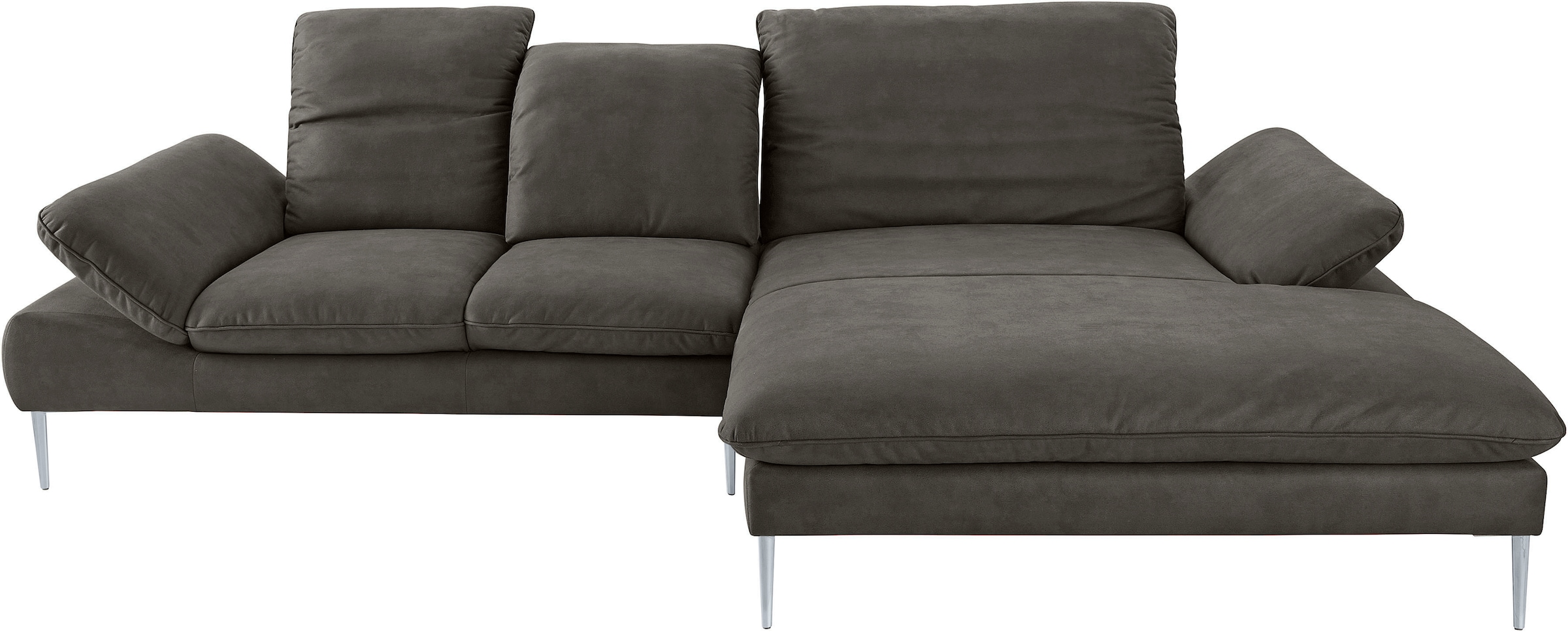 W.SCHILLIG Ecksofa »enjoy&MORE, Designsofa, elegant und bequem, L-Form«, mit Sitztiefenverstellung, Füße silber matt, Breite 310 cm