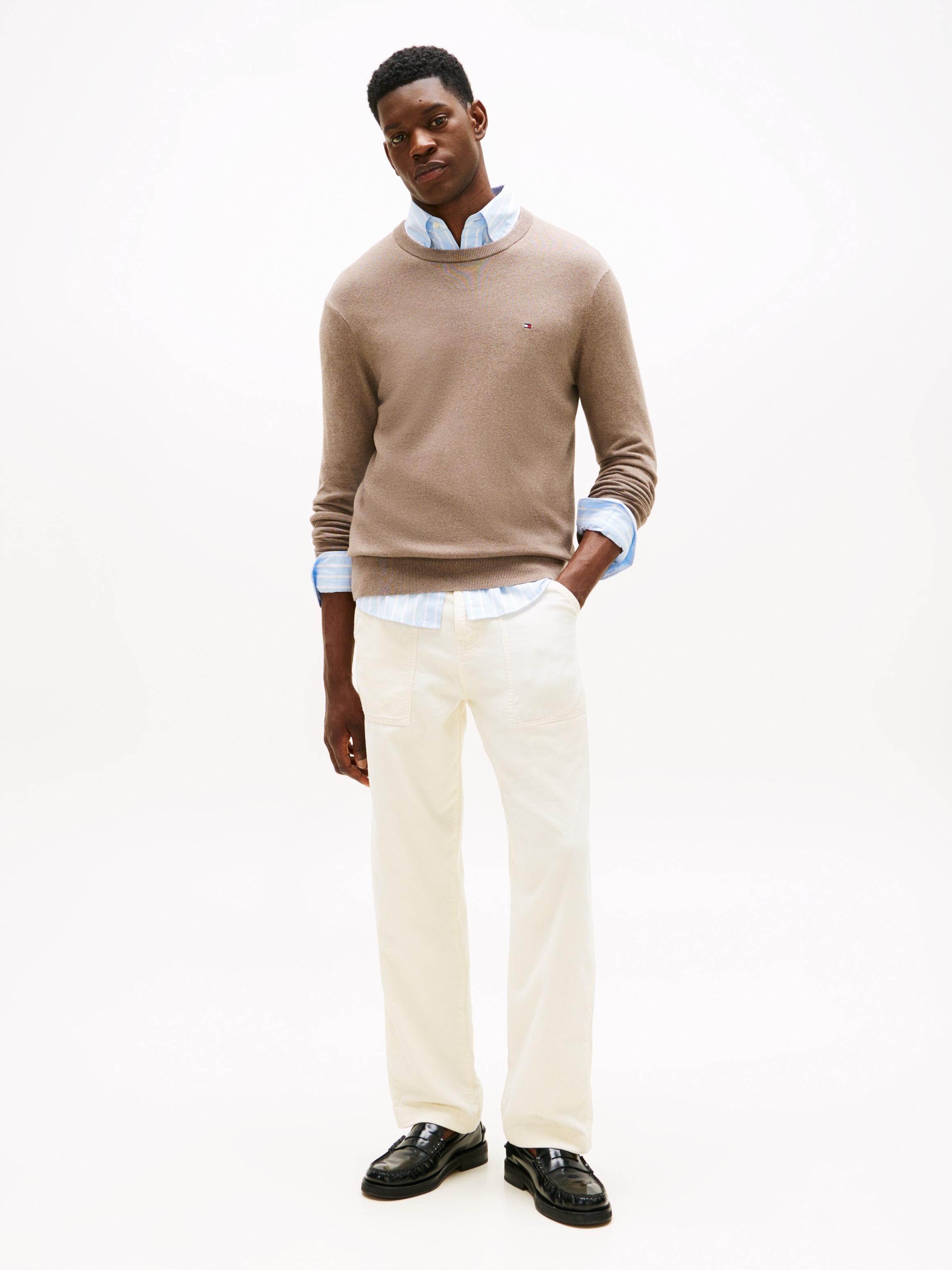 Tommy Hilfiger Rundhalspullover »PIMA ORG CTN CASHMERE CREW NECK«