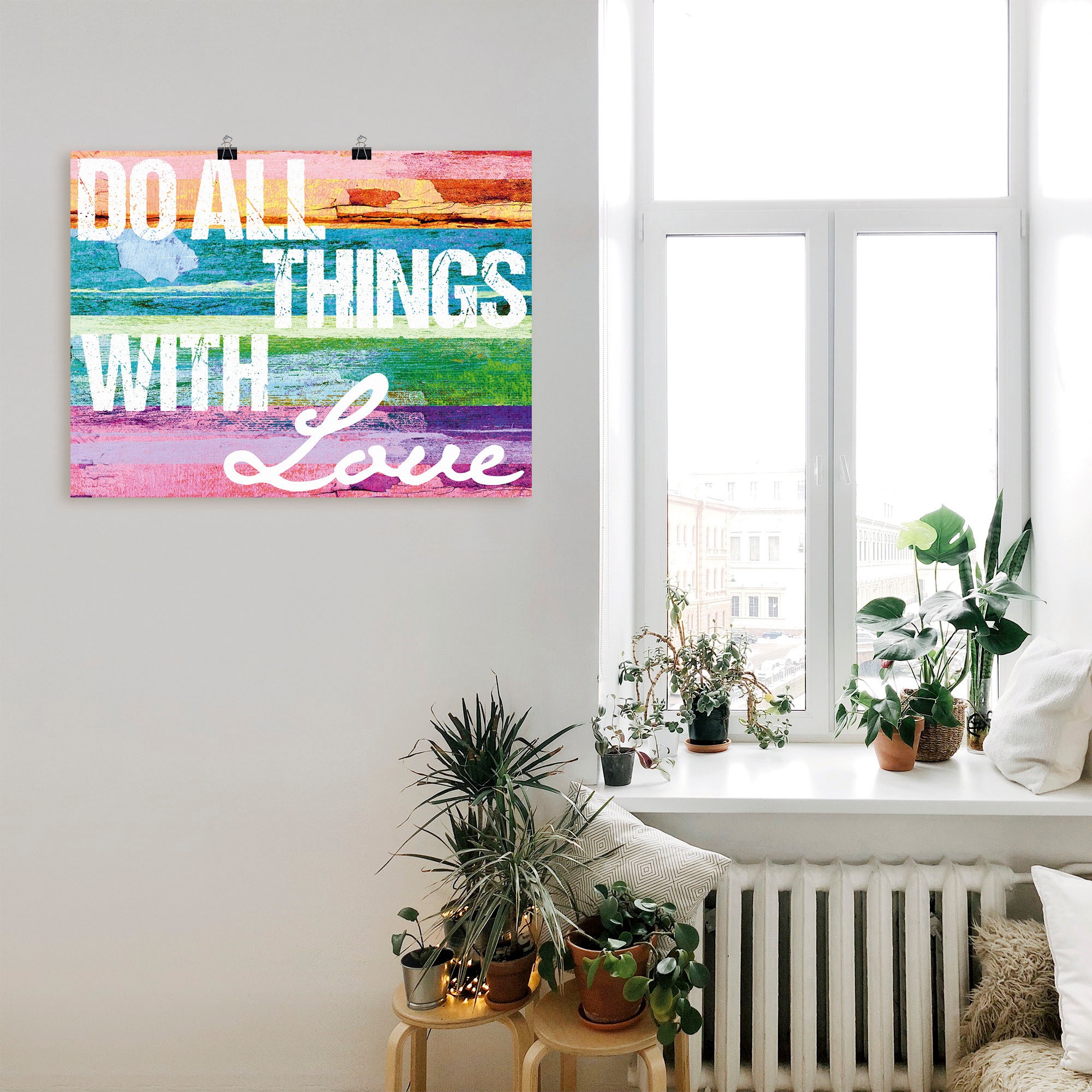 Artland Wandbild »Tu alles mit Liebe« Sprüche & Texte 1 Stk. tlg. als Leinwandbild, Poster in verschied. Größen