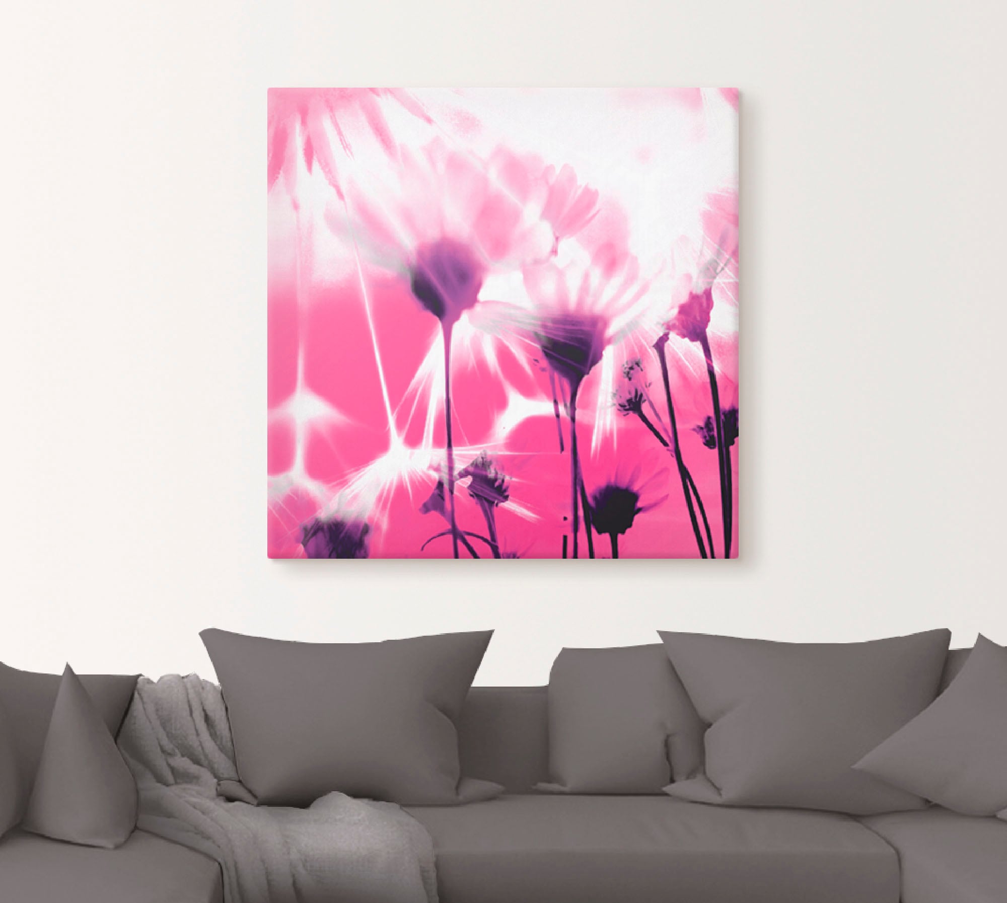 Artland Leinwandbild »Pusteblume abstrakt«, Blumen, (1 St.), auf Keilrahmen gespannt