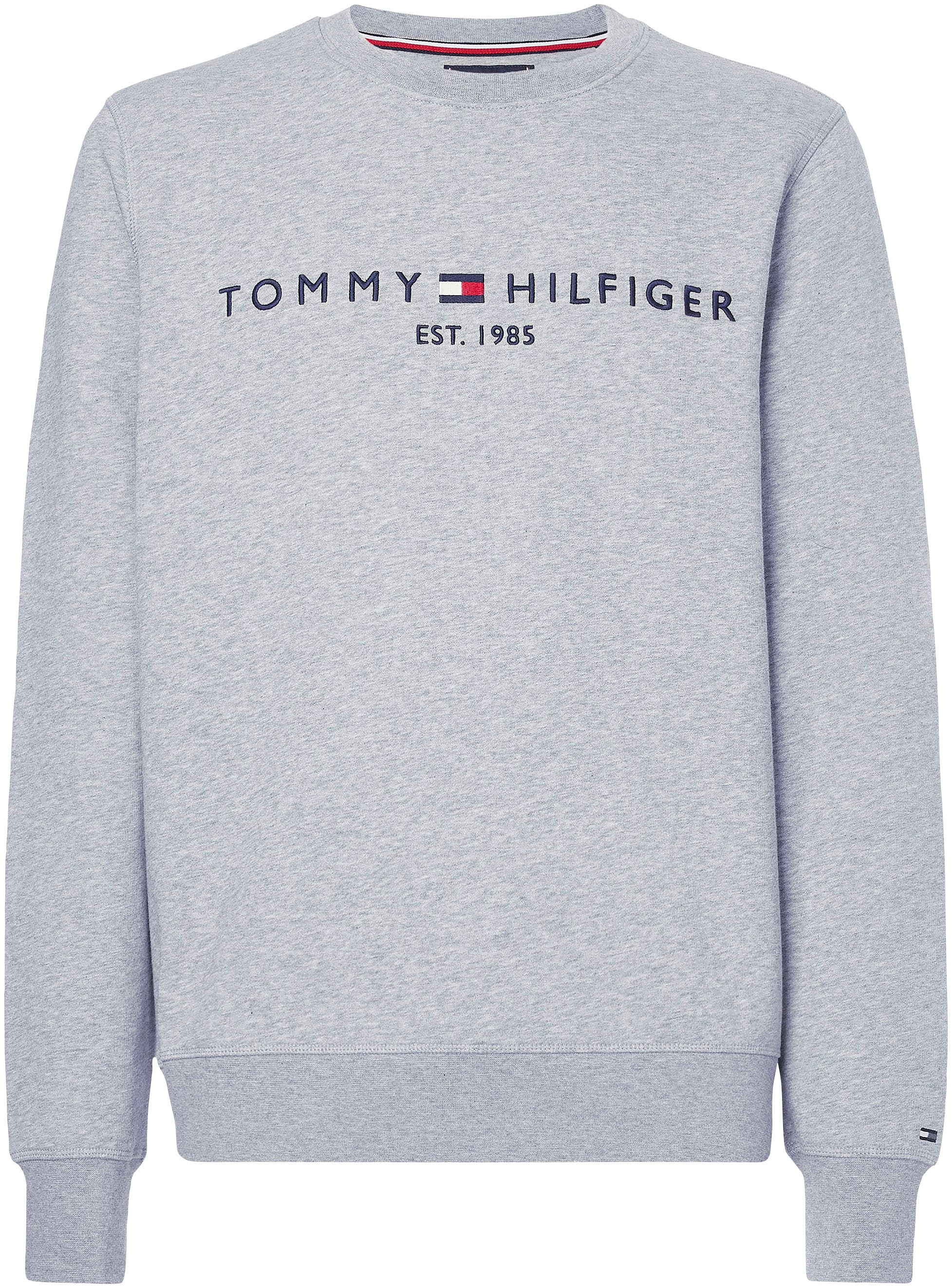 Tommy Hilfiger Sweatshirt »TOMMY LOGO SWEATSHIRT mit Rundhals und Stickerei« unifarben, casual, regular fit, Baumwollmix, Rundhals