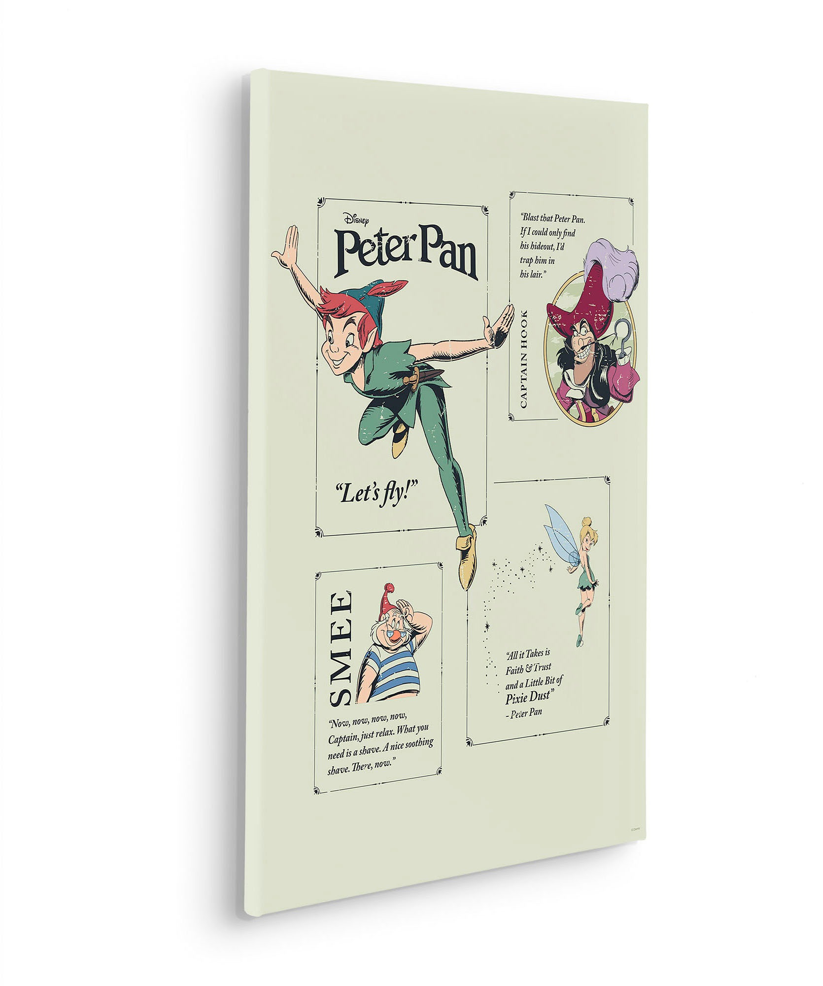 Komar Leinwandbild »Peter Pan Let´s Fly! - Größe 40 x 60 cm«, Disney, (1 St., 40 x 60 cm (Breite x Höhe), Keilrahmenbild mit Echtholzrahmen, Kinderzimmer