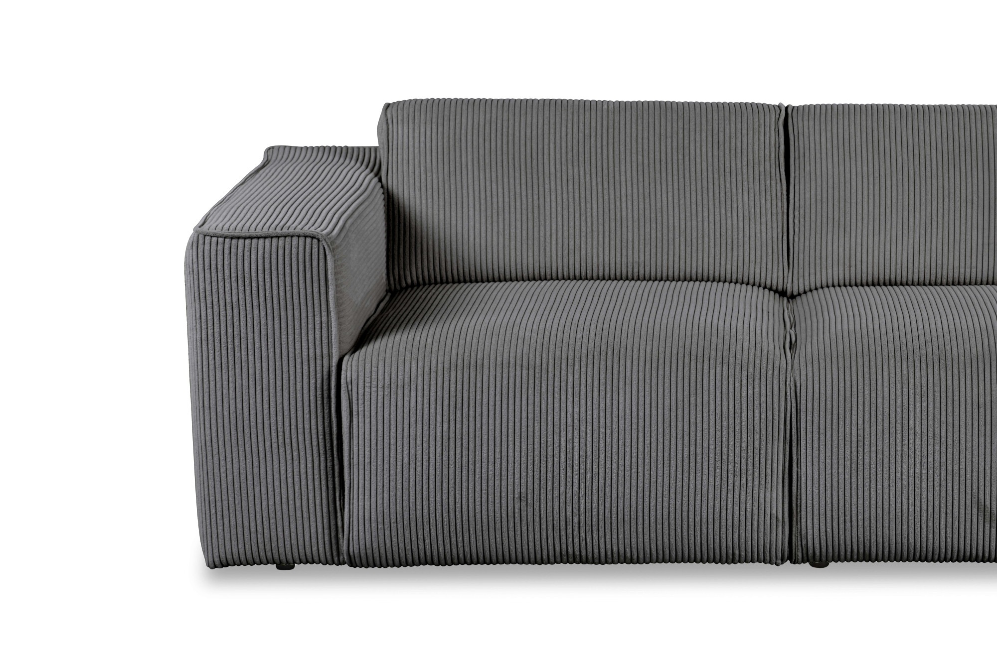 andas 2-Sitzer »Noord mit Kedernaht, Breite 227 cm«, Cord, Struktur, Webstoff, mit Wellenunterfederung, Massivholzrahmen
