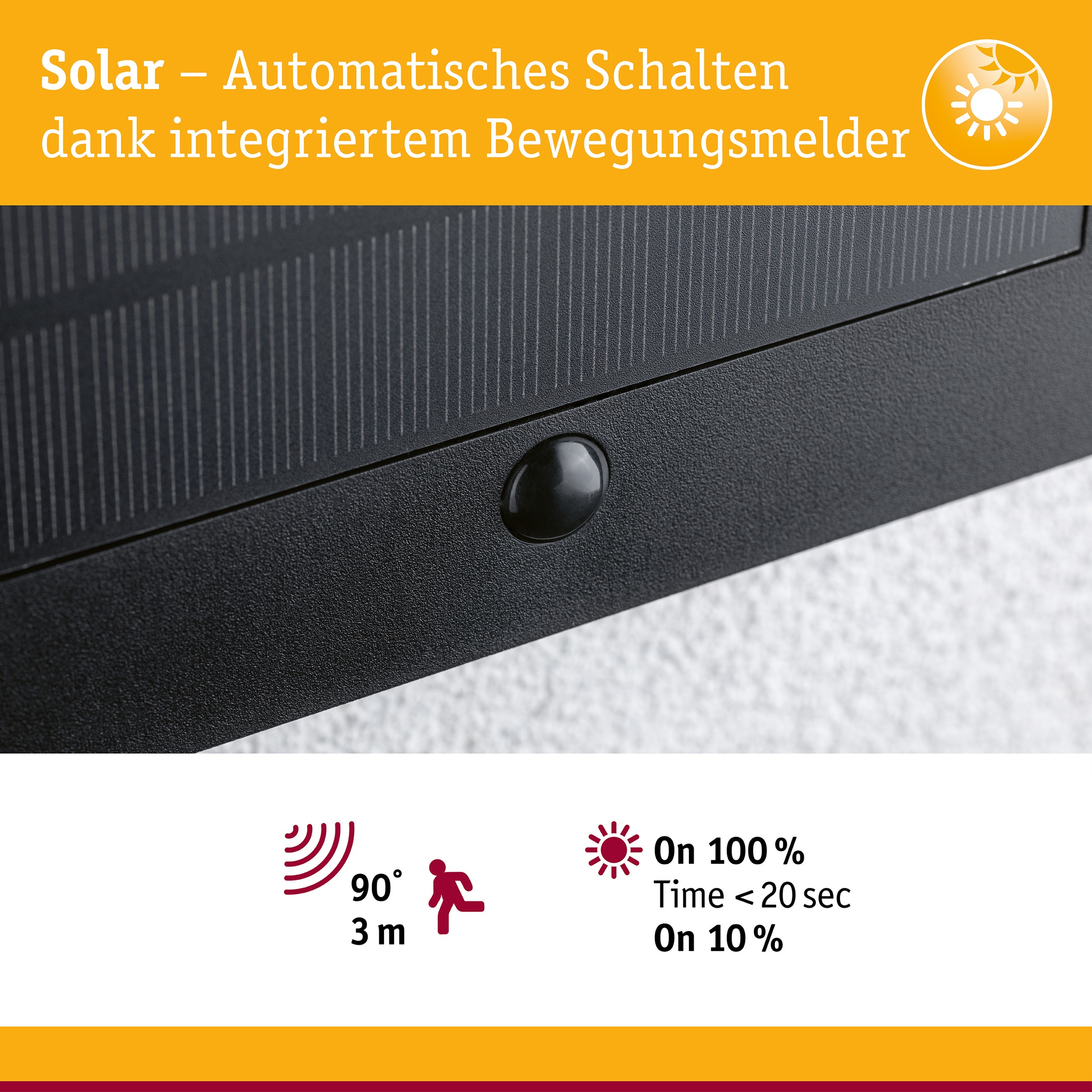 Paulmann LED Außen-Wandleuchte »Solar Hausnummernleuchte Neda IP44 2200K 18lm Anthrazit« 1 Stk. Warmweiß Bewegungsmelder insektenfreundlich
