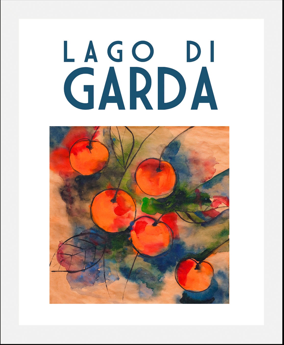 queence Bild »Gardasee«, Italien-Schriftzug-Obst-Obst Bilder-Kunst, (1 St.) günstig online kaufen