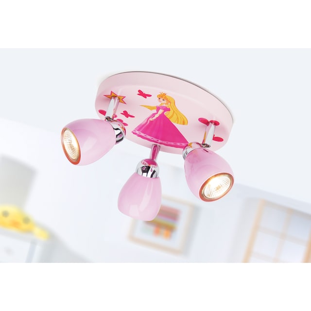 Brilliant LED Prinzessin Kinder Zimmer Decken Leuchte Strahler Rosa 3-flg GU10 