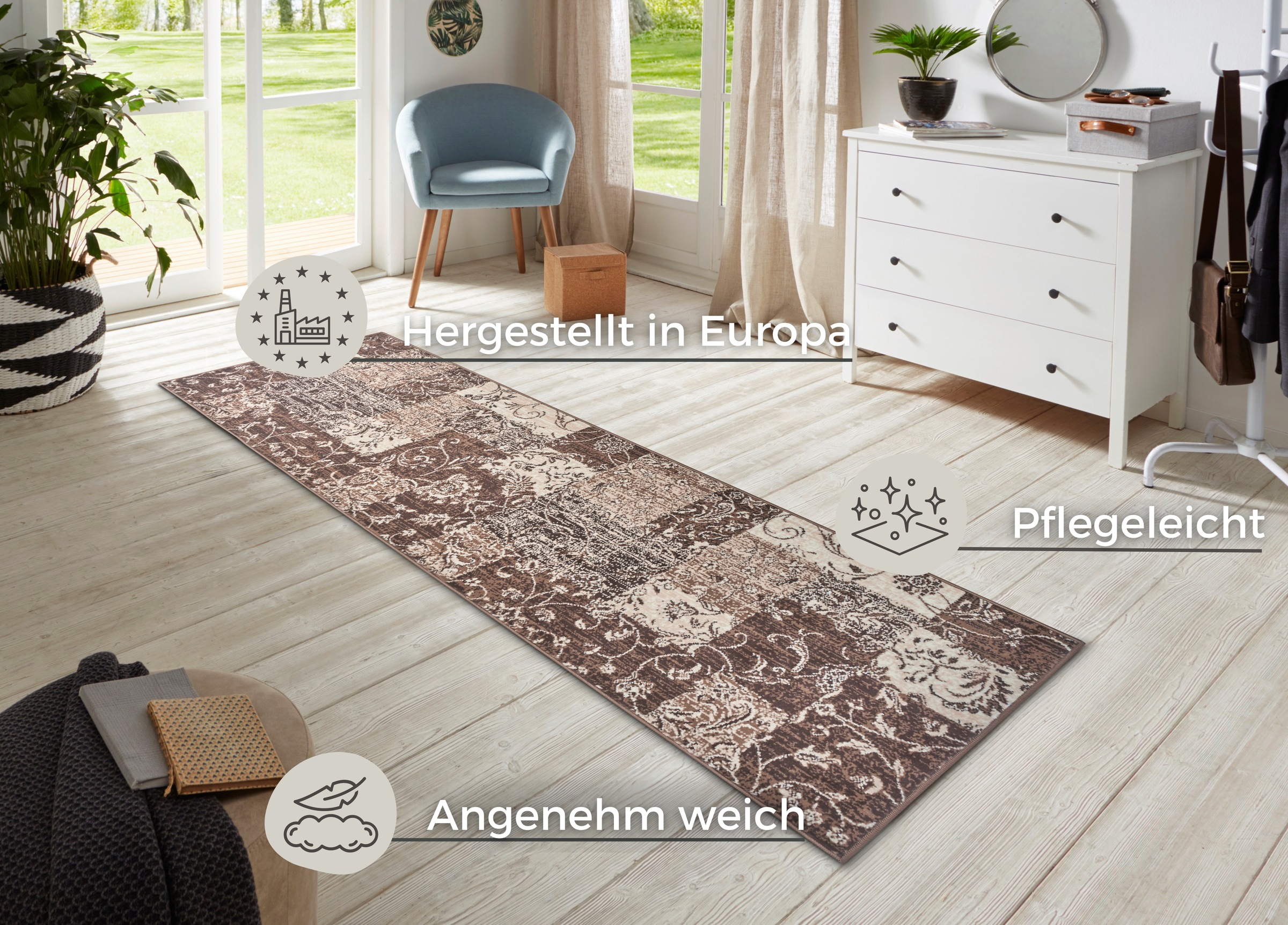 HANSE Home Läufer »Kirie«, rechteckig, 9 mm Höhe, Patchwork, Kurzflor, Tepp günstig online kaufen