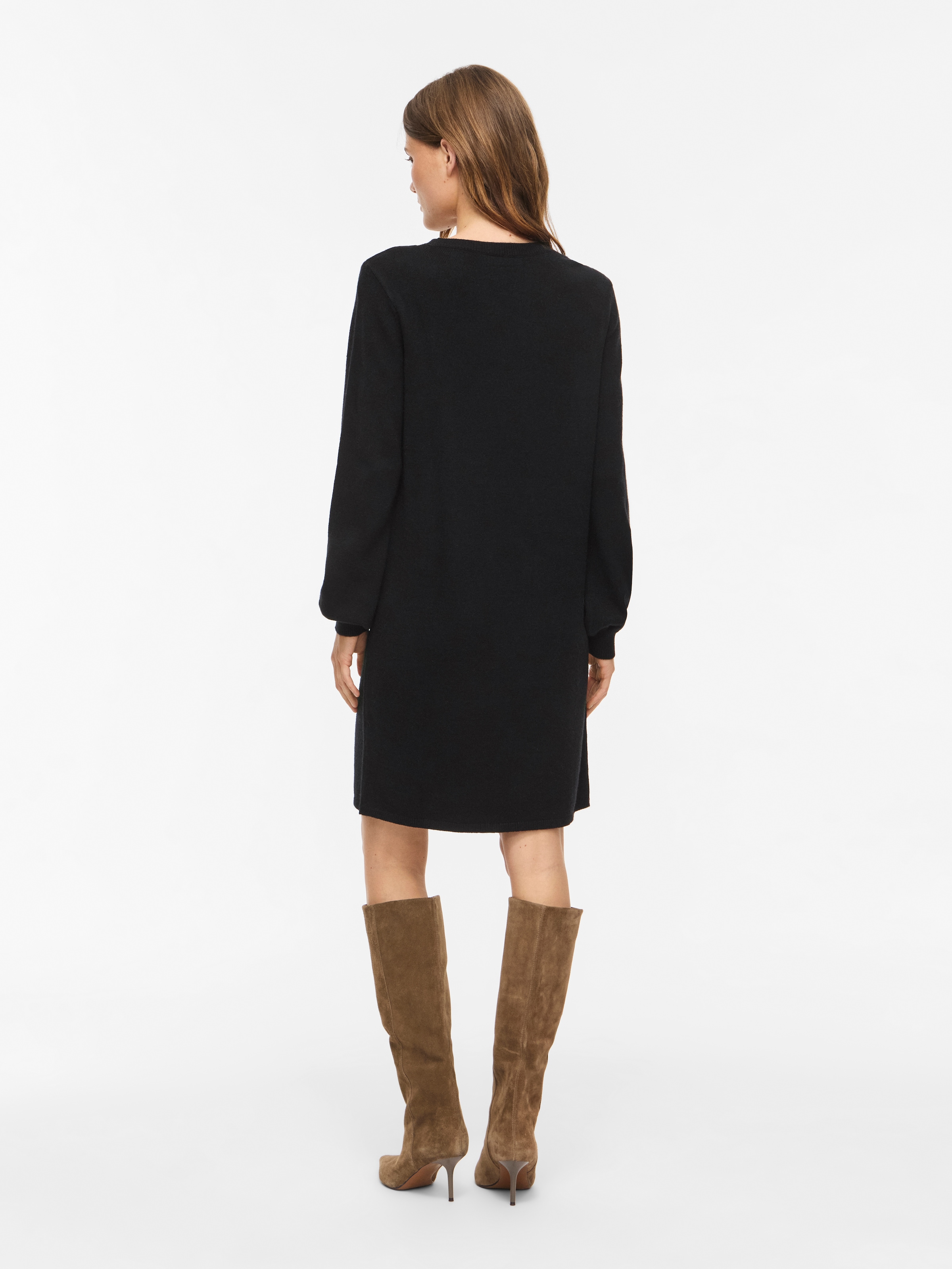 Vila Strickkleid »VIRIL L/S VOLUME SLEEVE KNIT DRESS-NOOS« Materialmix, normal geschnitten