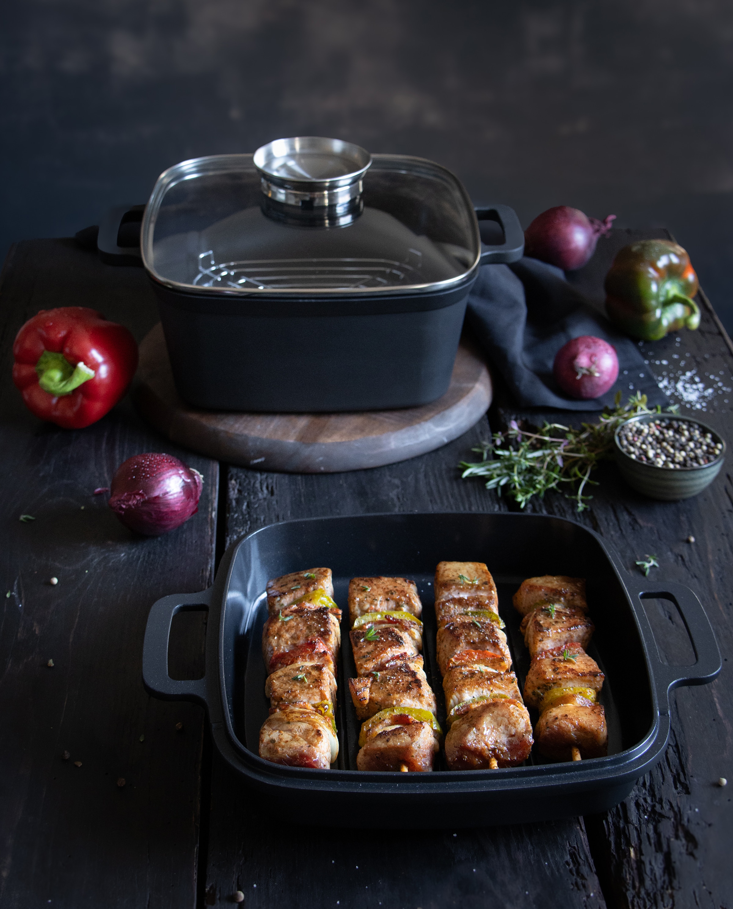 Elo Basic Bräter »Multifunktionstopf-Set Cubus« Set, 4 Stk. tlg. Aluminiumguss