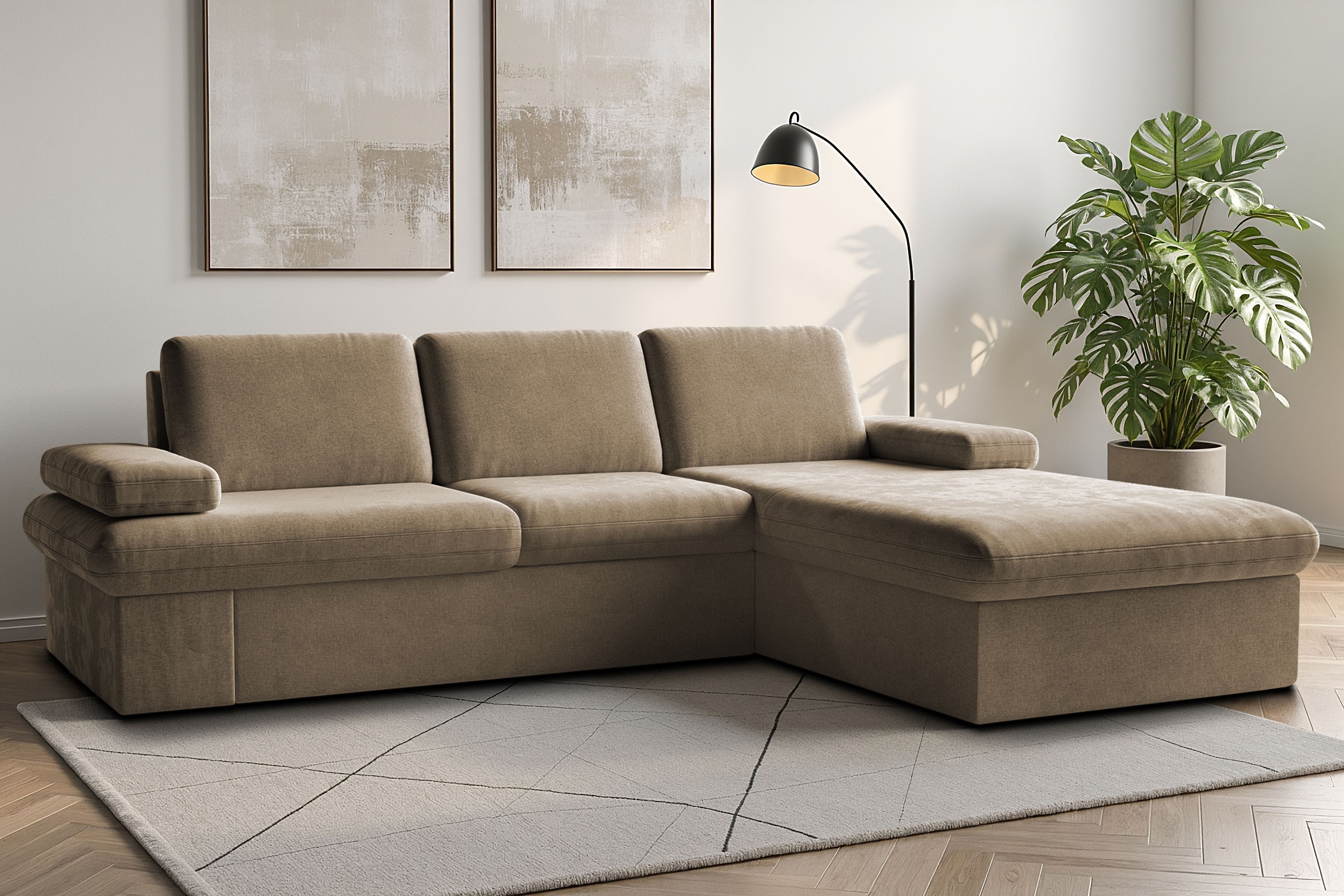 sit&more Ecksofa »Moreno L-Form, B: 247 cm« mit Armteilverstellung, optiona günstig online kaufen